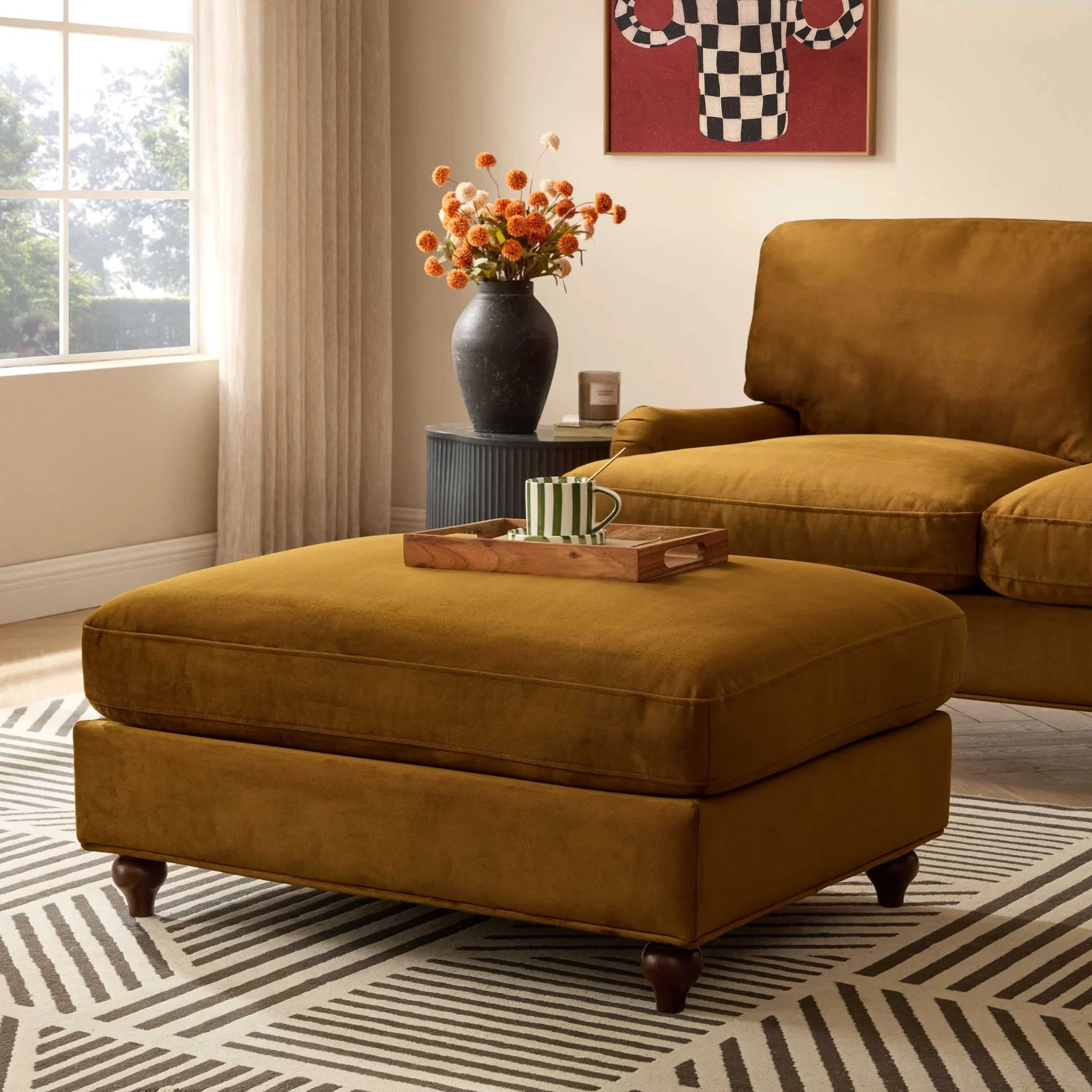Hampshire Pouffe - Muted Gold