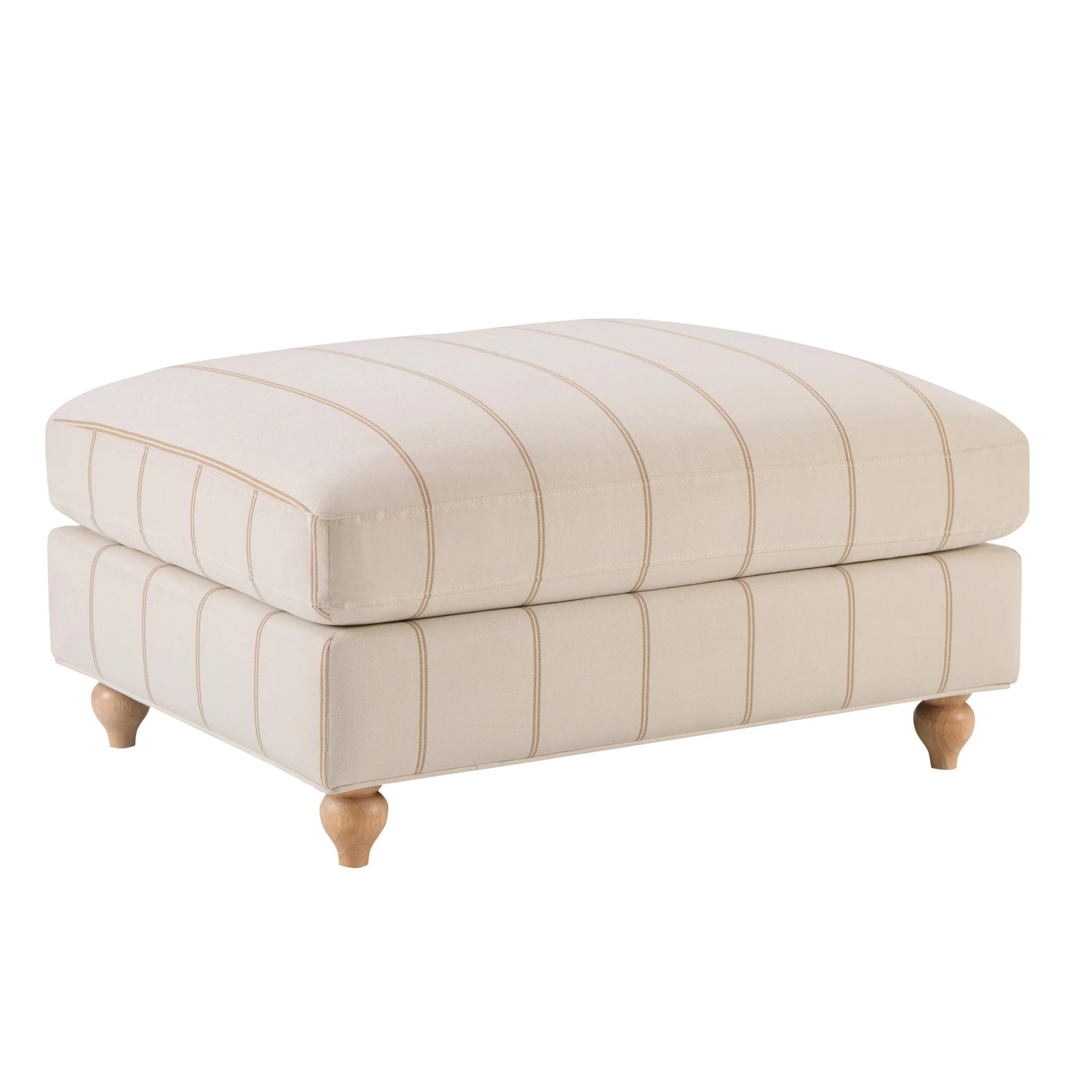 Hampshire Pouffe - Thin Natural Stripe - Image 3