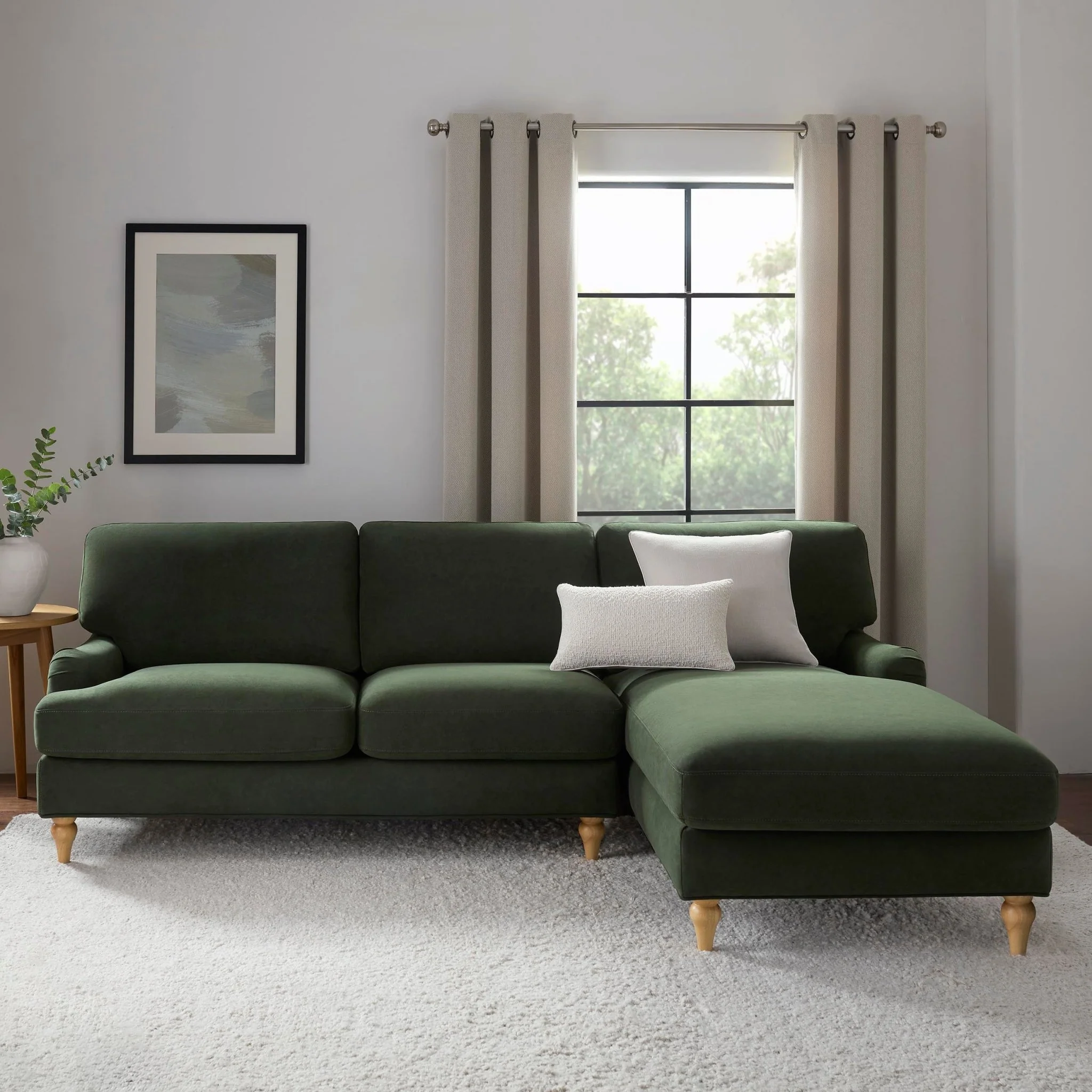 Hampshire Right Hand Chaise Sofa - Dark Olive - Image 2