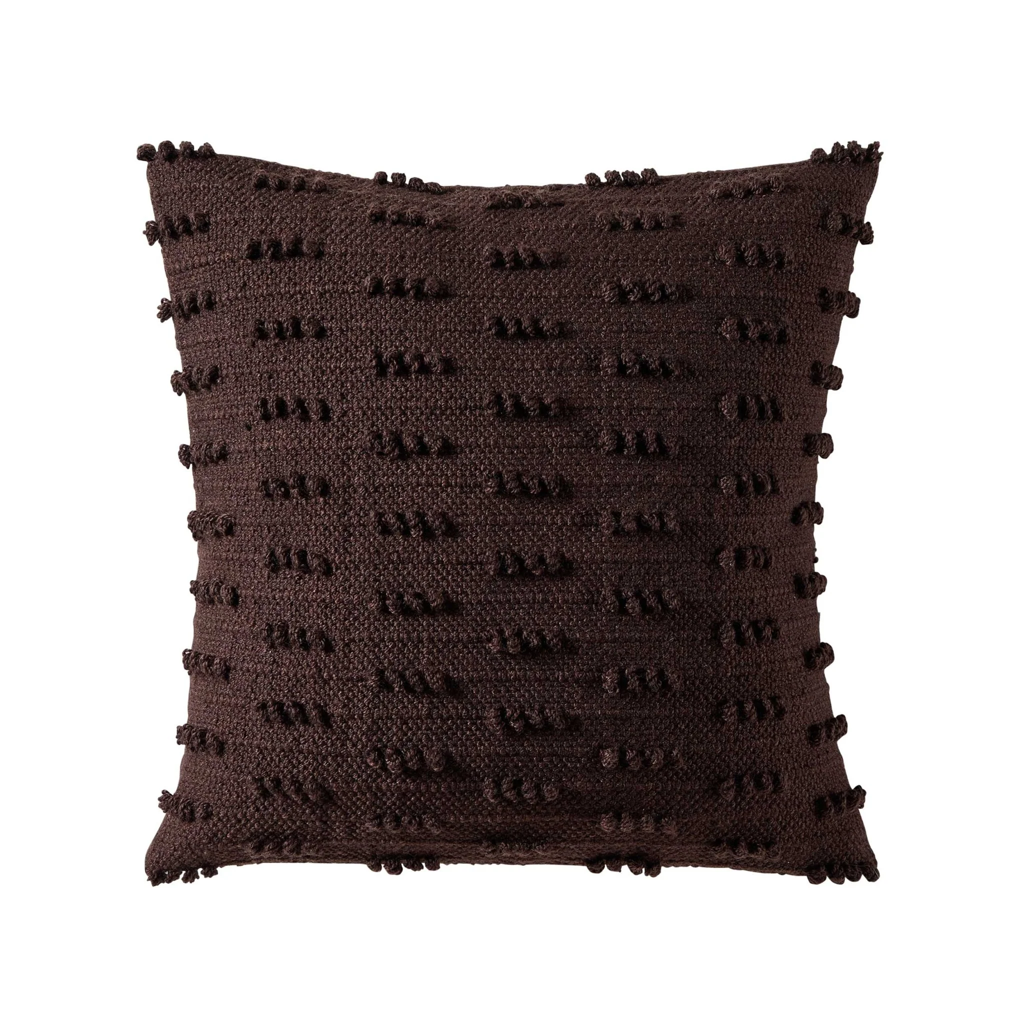 Handwoven Tufted Cushion Cover - Chocolate - Image 3