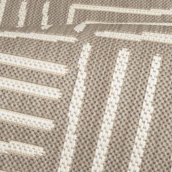 Hanna Flatweave Geo Contrast Indoor/ Outdoor Rug - 120x170cm - Natural - Image 3