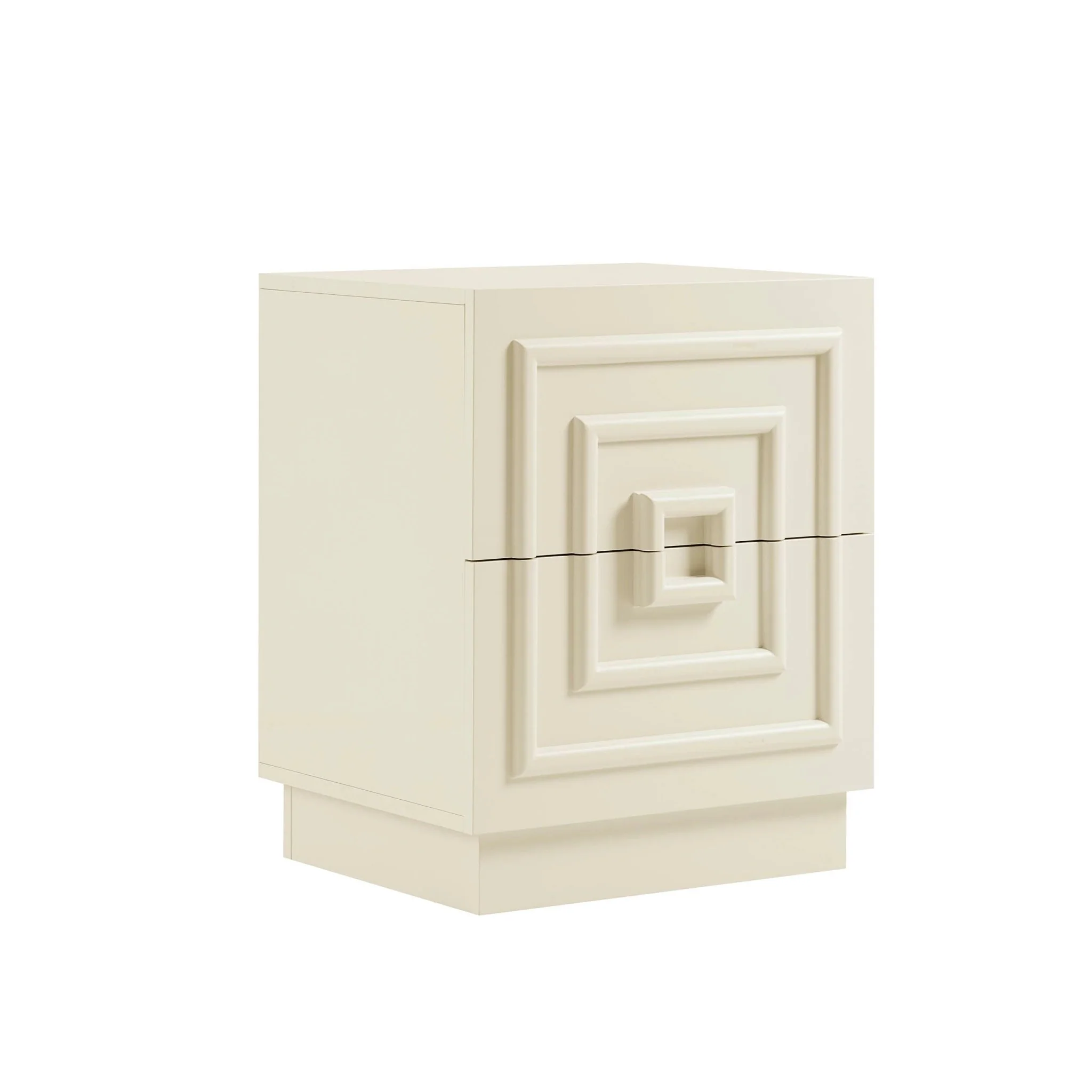 Harlow 2 Drawer Bedside Table - Cream - Image 4