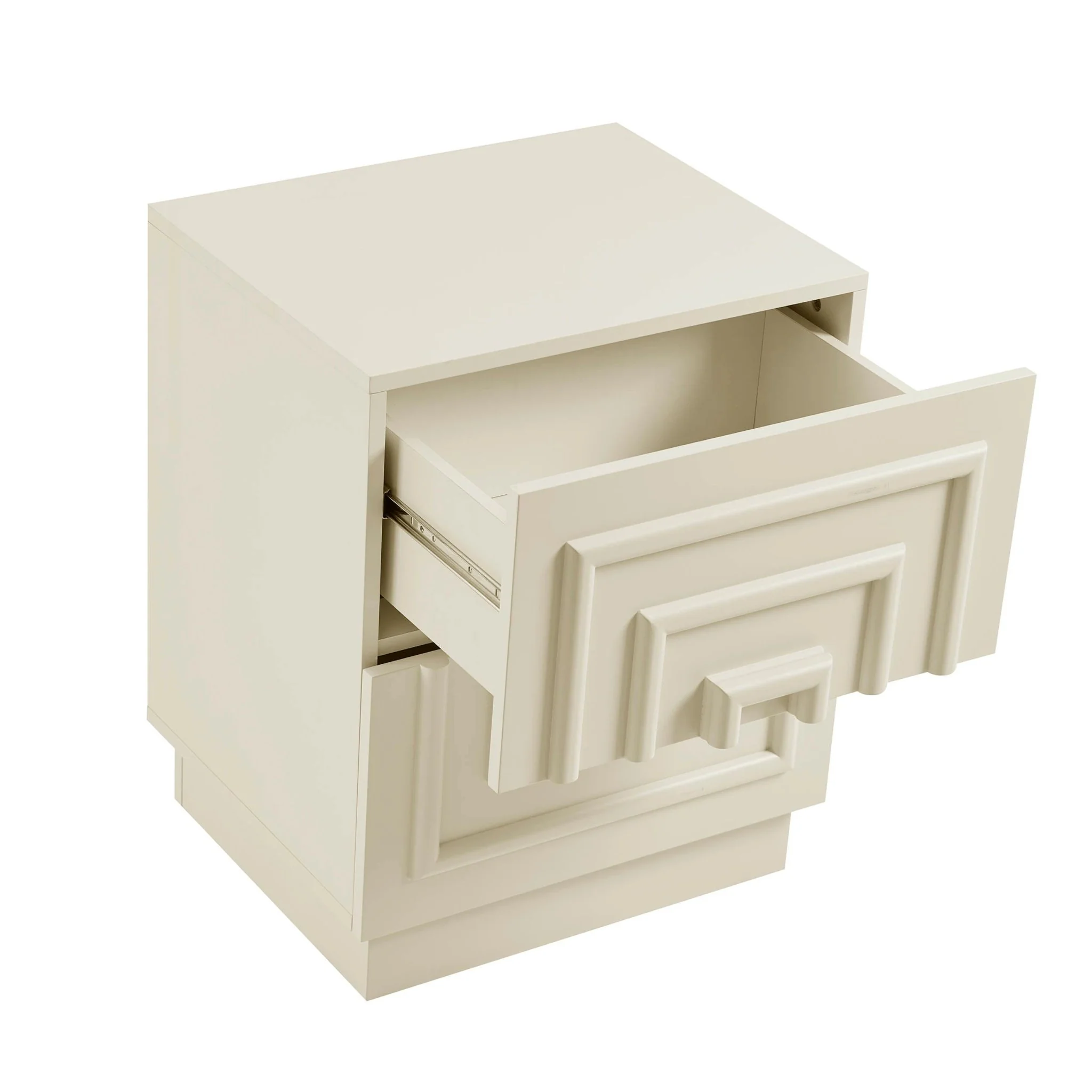 Harlow 2 Drawer Bedside Table - Cream - Image 5
