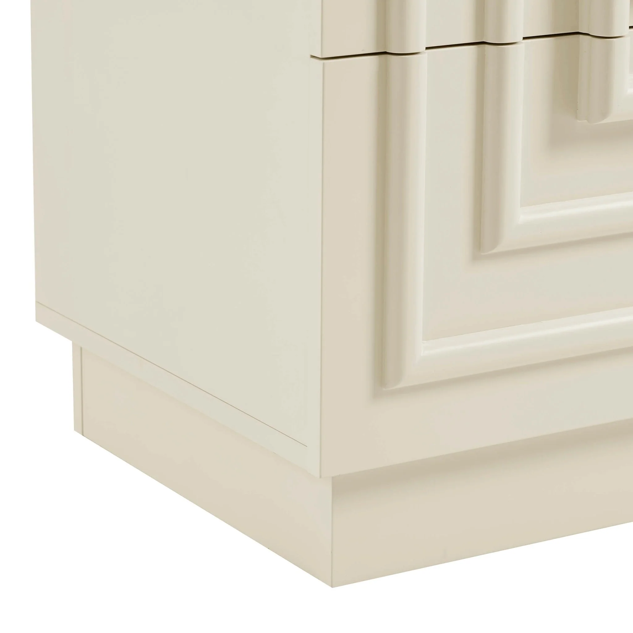 Harlow 2 Drawer Bedside Table - Cream - Image 8