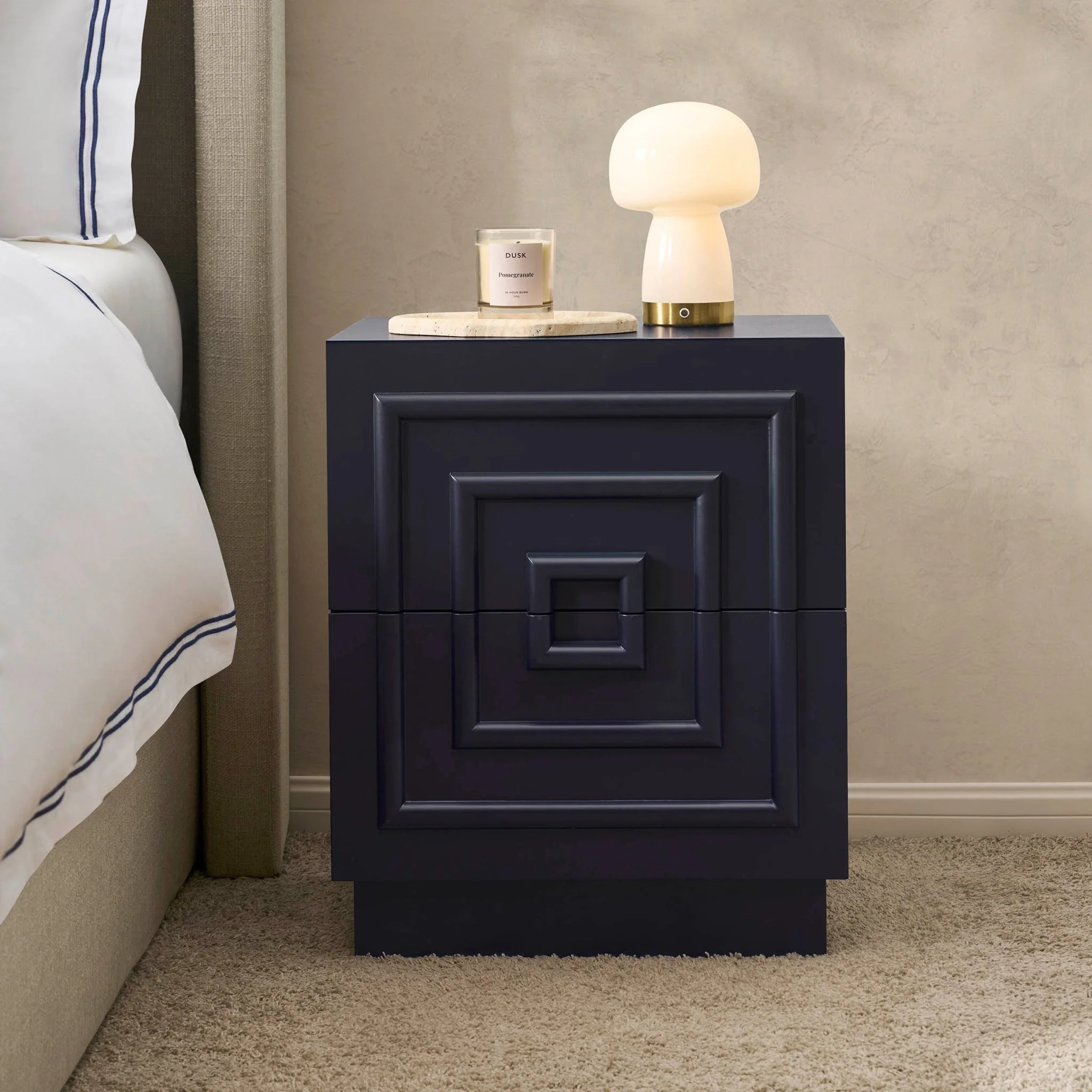 Harlow 2 Drawer Bedside Table - Midnight - Image 2