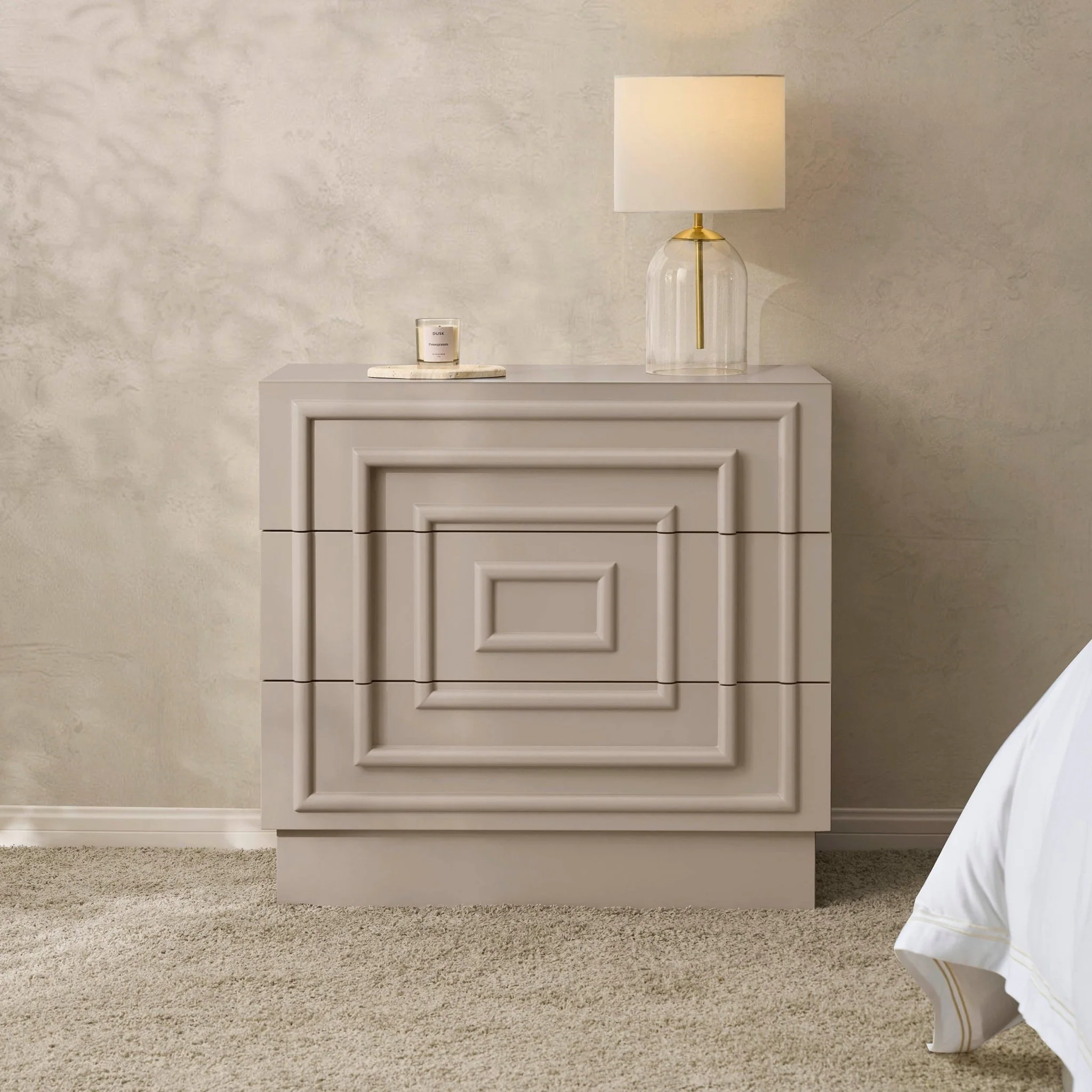 Harlow 3 Drawer Chest - Taupe