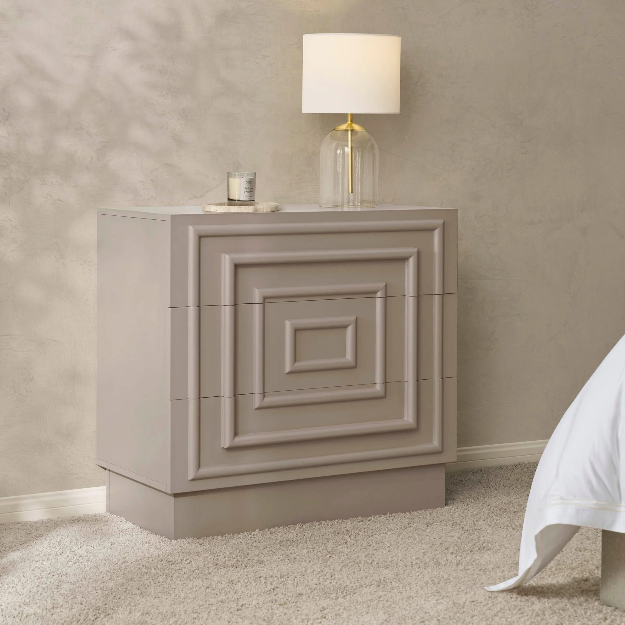 Harlow 3 Drawer Chest - Taupe - Image 2