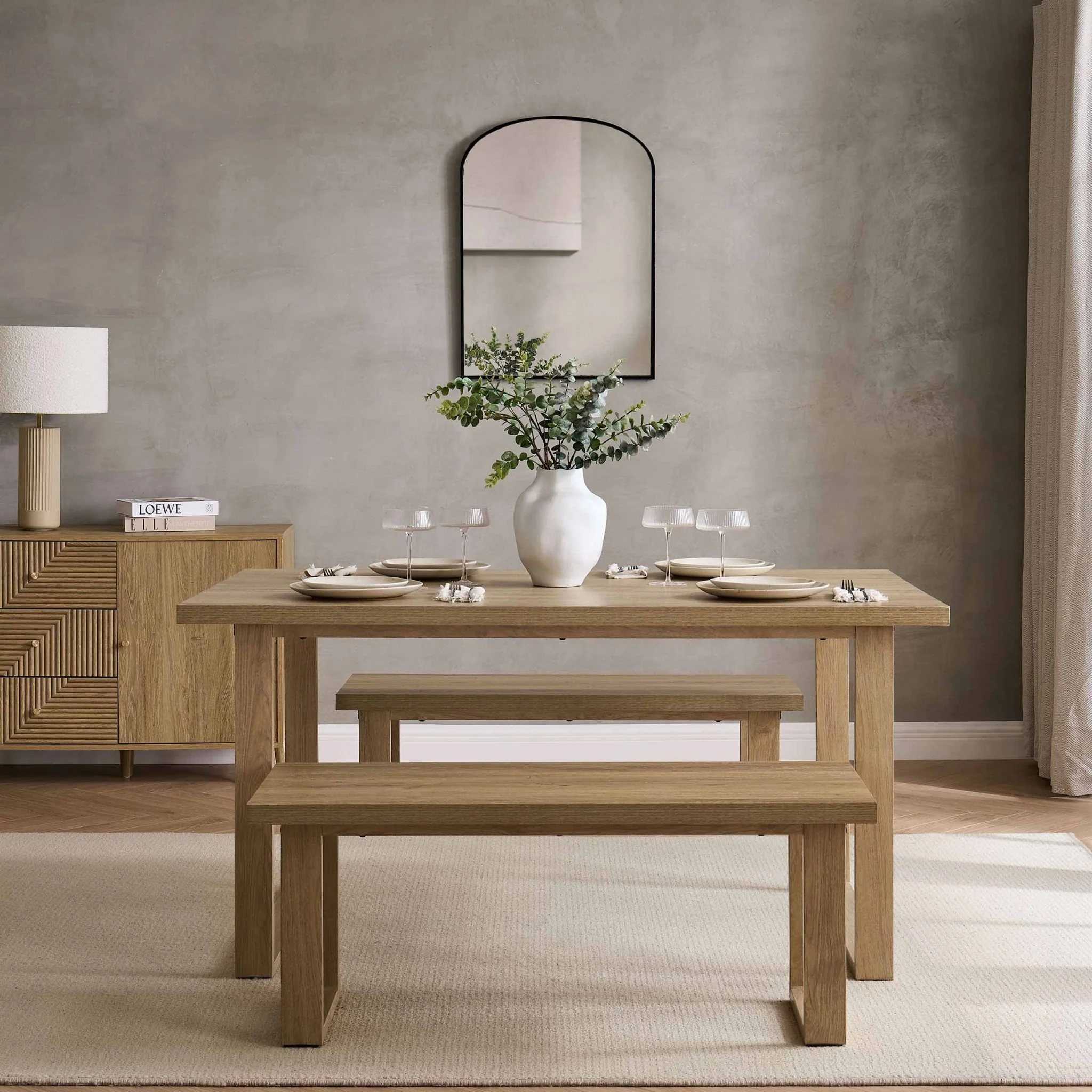 Harper 4-6 Seater Dining Table - Light Wood - Image 3