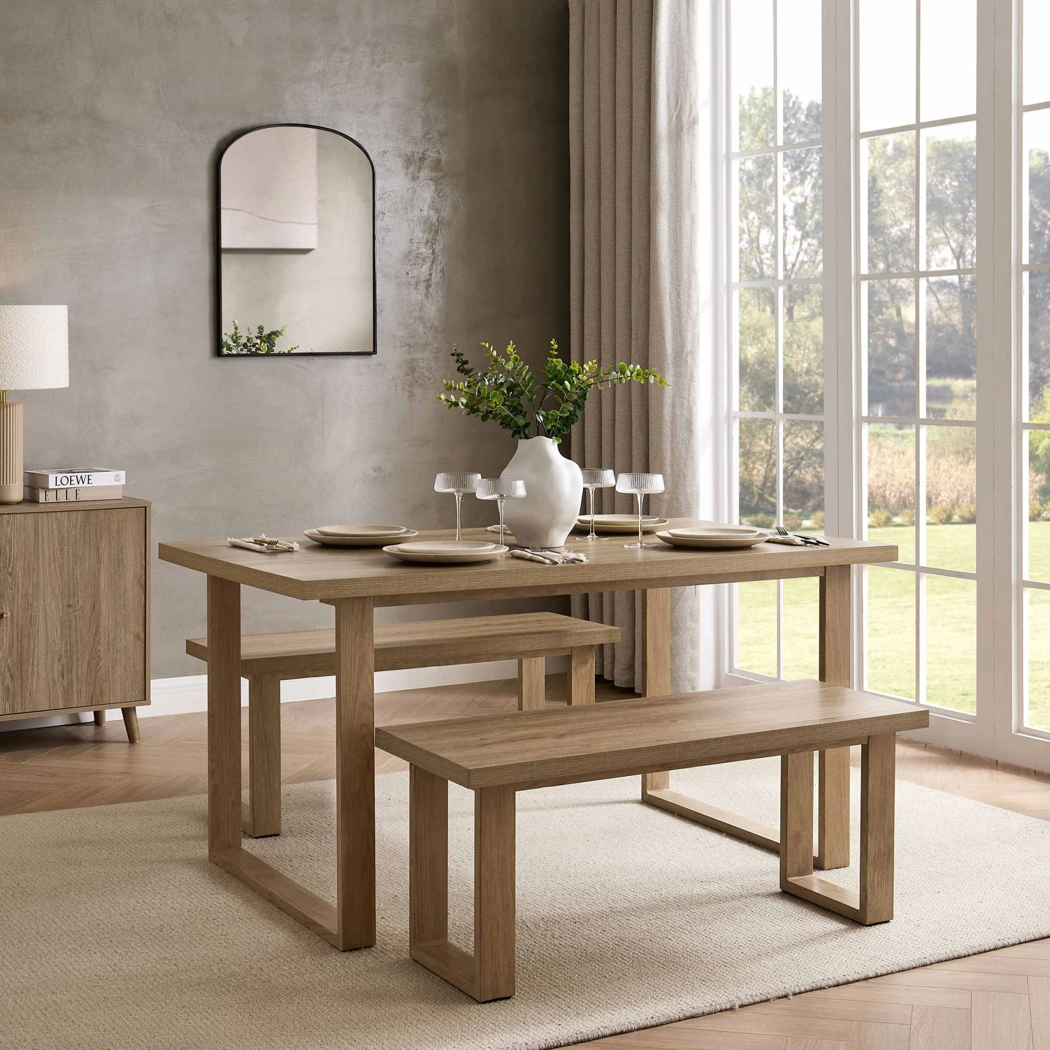 Harper 4-6 Seater Dining Table - Light Wood - Image 4