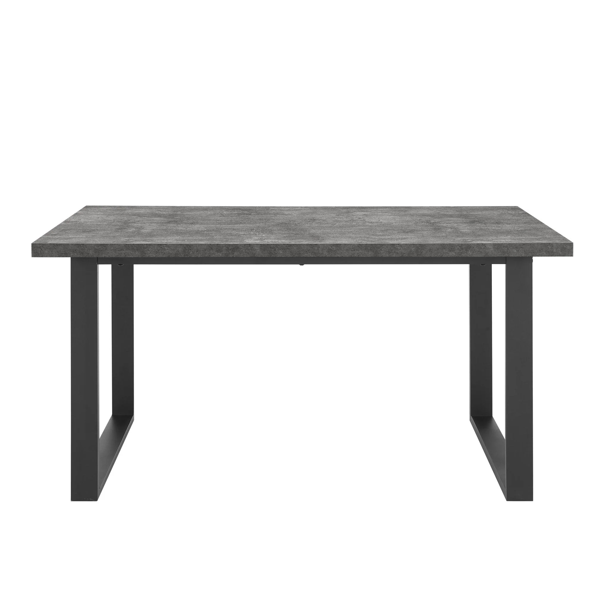 Harper 4-6 Seater Dining Table - Stone/Black - Image 5