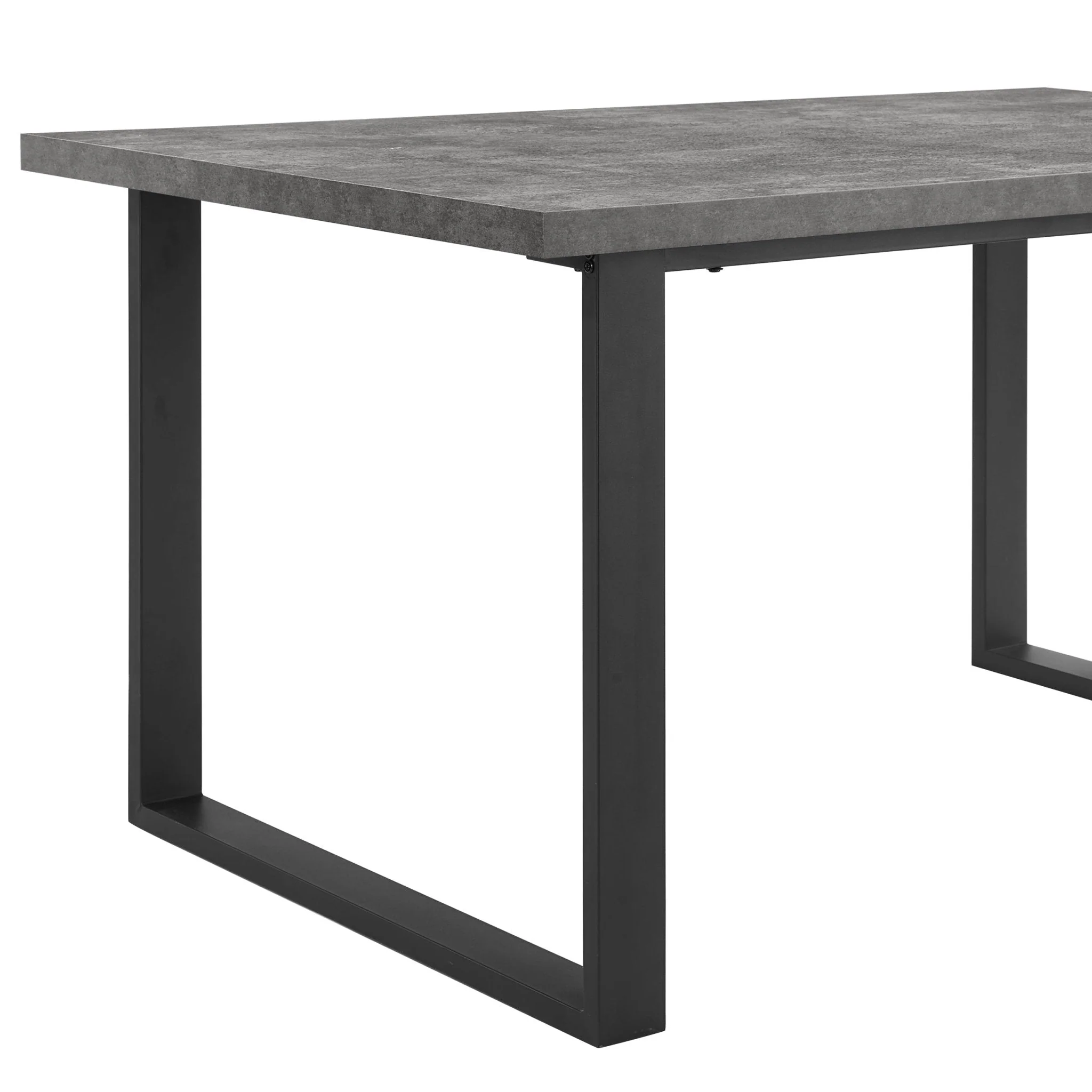 Harper 4-6 Seater Dining Table - Stone/Black - Image 7