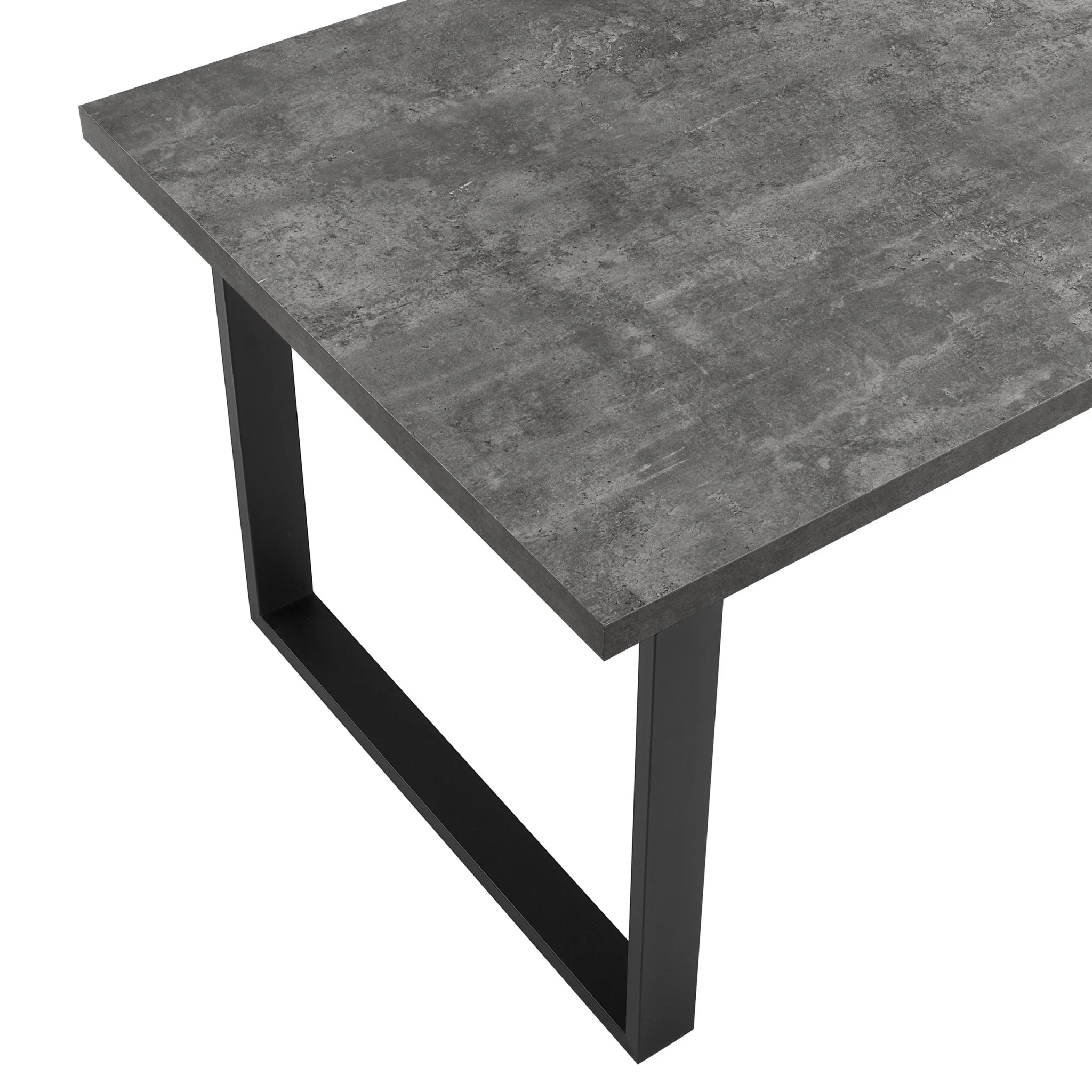 Harper 4-6 Seater Dining Table - Stone/Black - Image 8