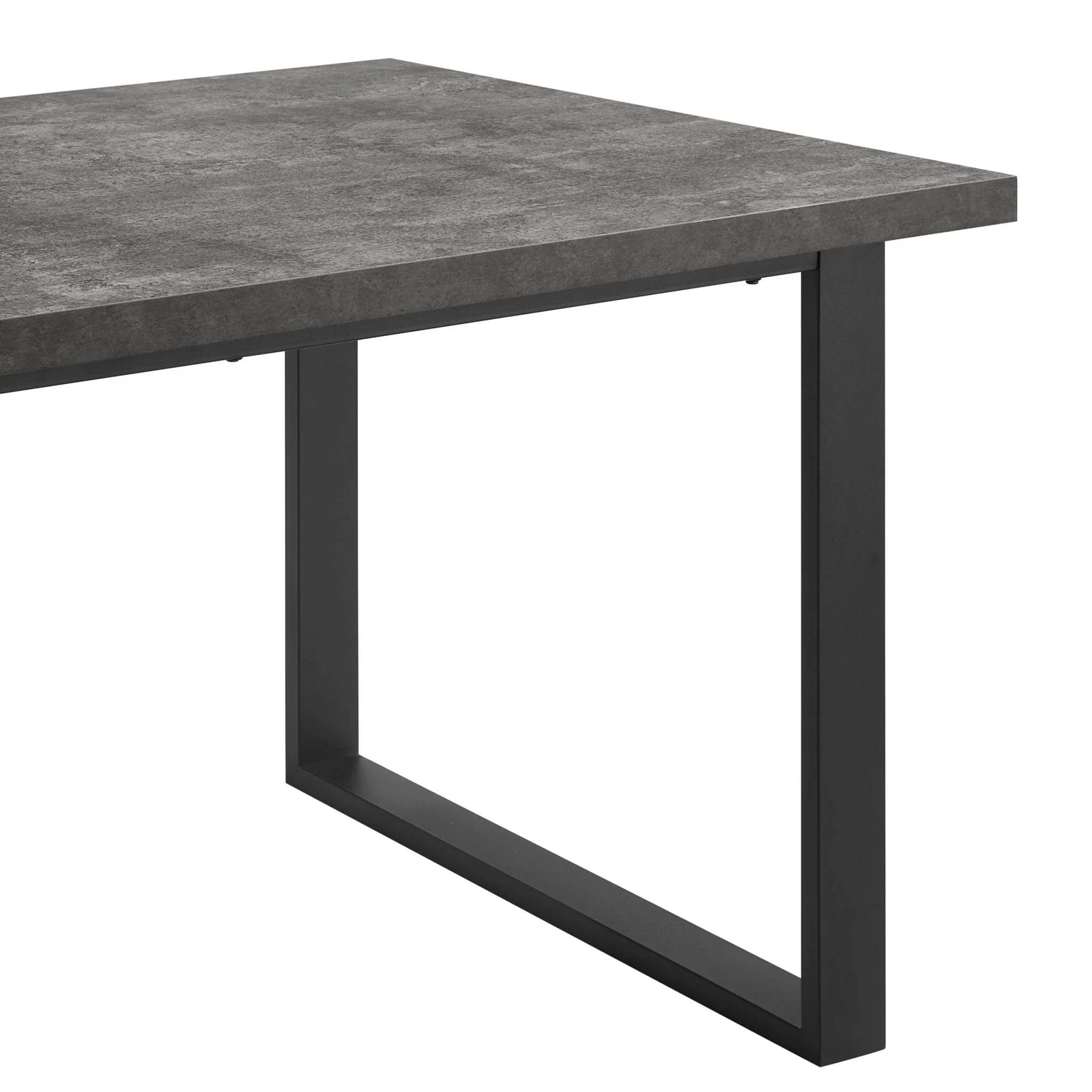 Harper 4-6 Seater Dining Table - Stone/Black - Image 9
