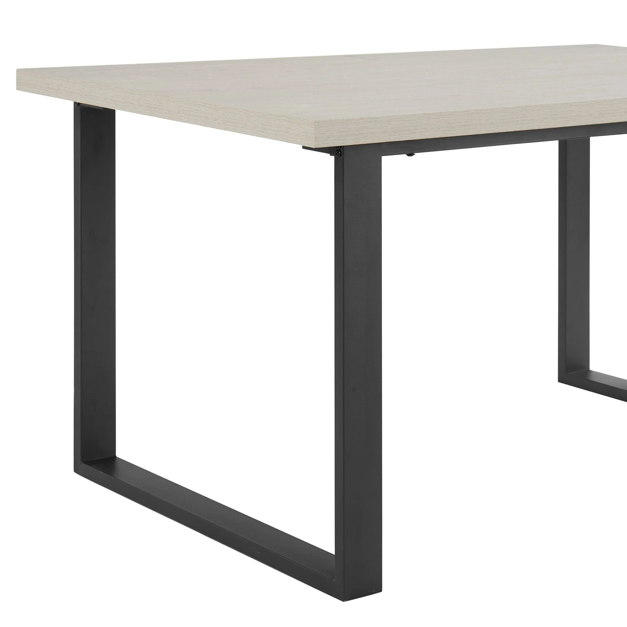 Harper 4-6 Seater Dining Table - Wood/Black - Image 6
