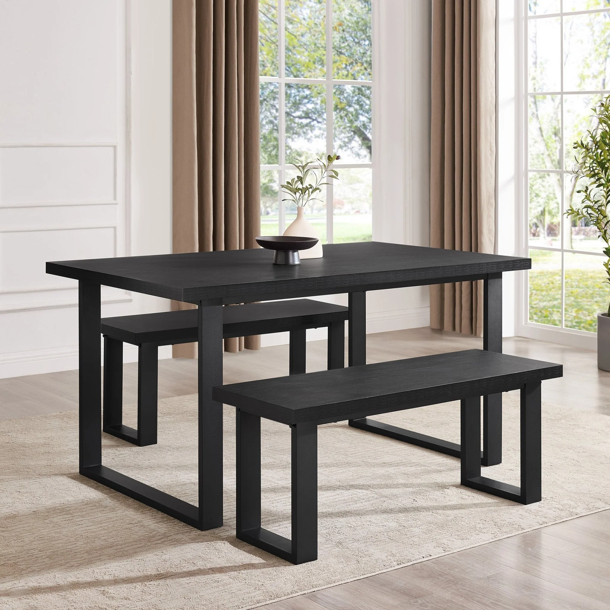 Harper Dining Bench - Black - Image 3