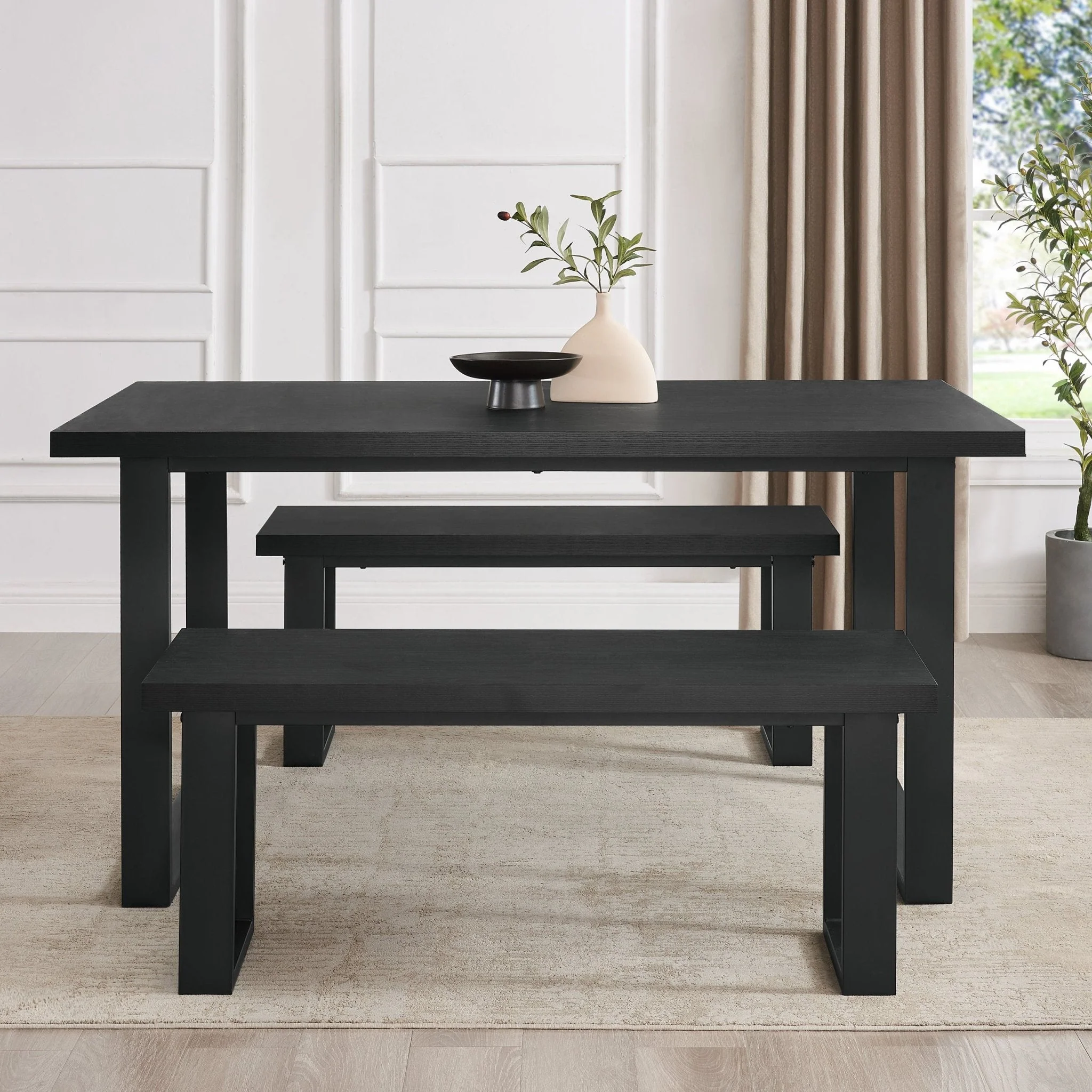 Harper Dining Bench - Black - Image 4