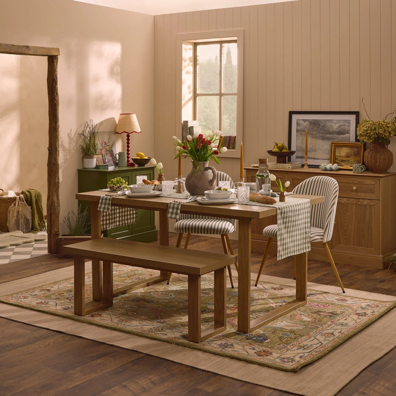 Harper 4-6 Seater Dining Table - Light Wood - Image 5