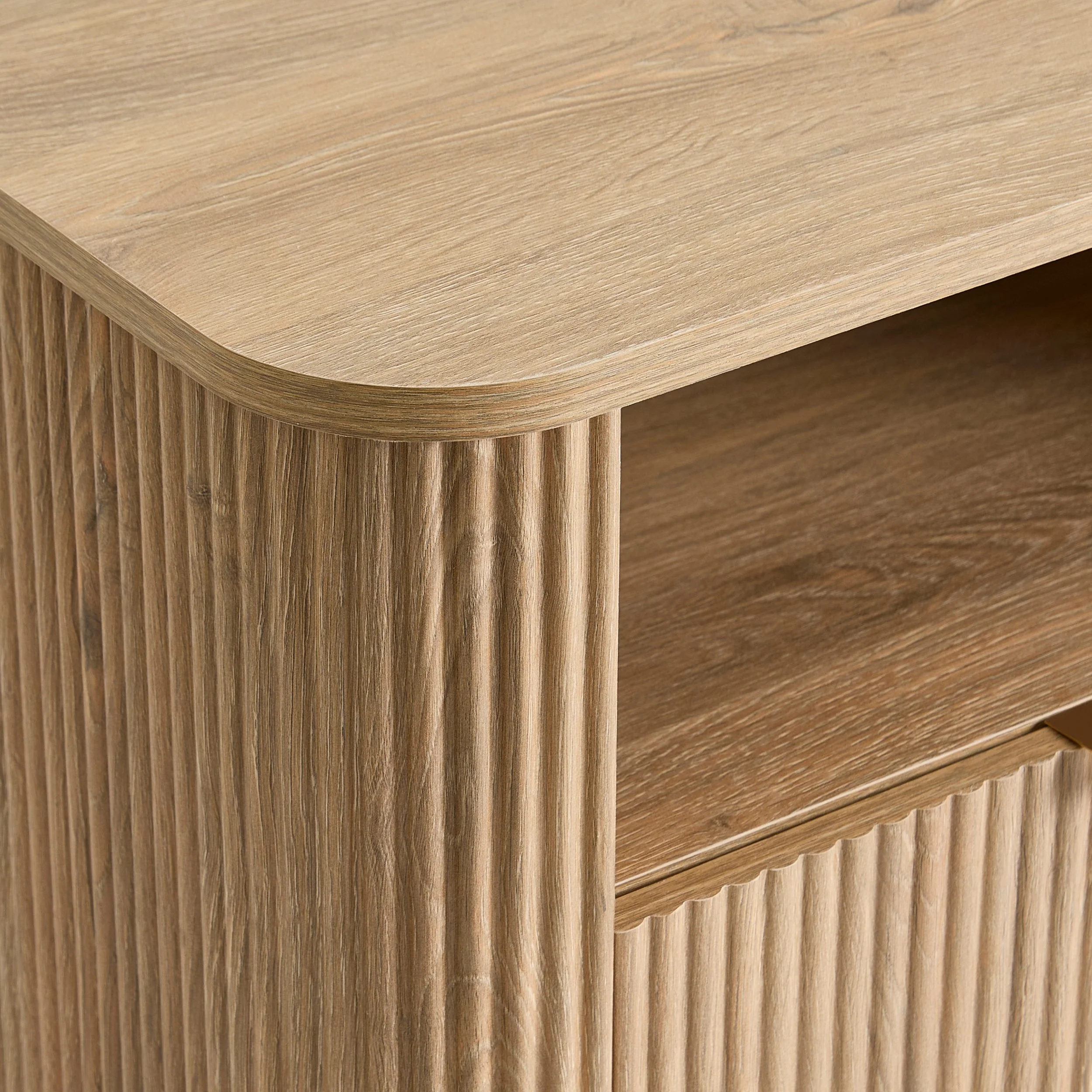 Hattie 1 Drawer Bedside with Shelf - Light Wood - Image 5