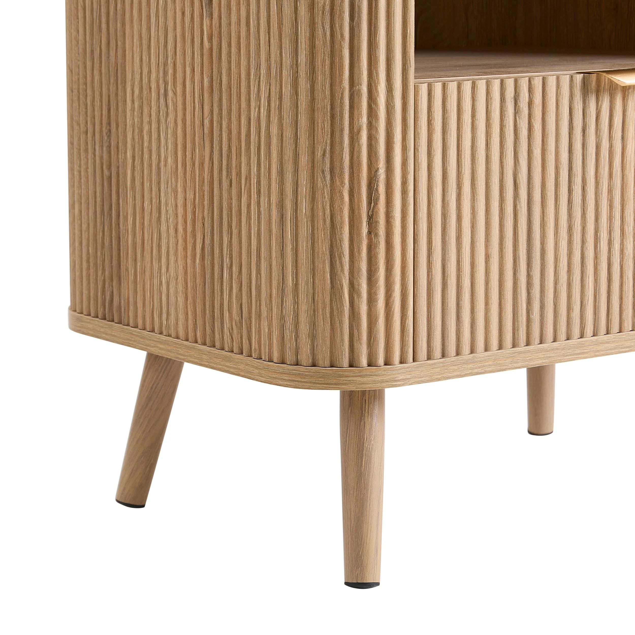 Hattie 1 Drawer Bedside with Shelf - Light Wood - Image 6