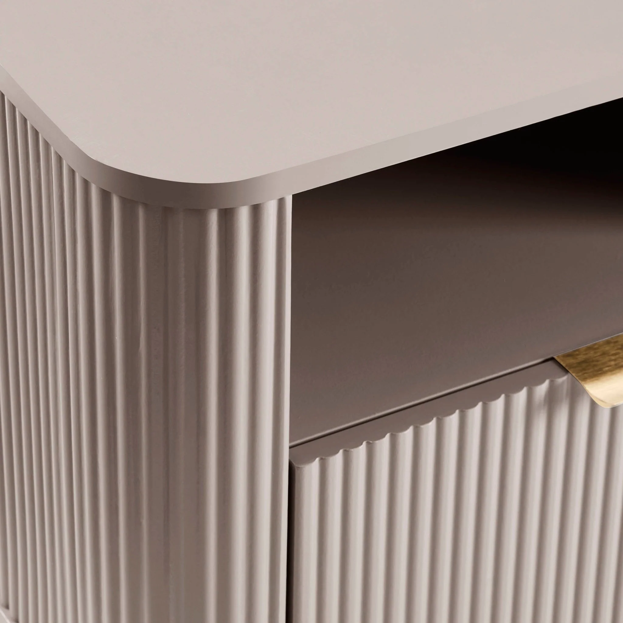 Hattie 1 Drawer Bedside with Shelf - Taupe - Image 6