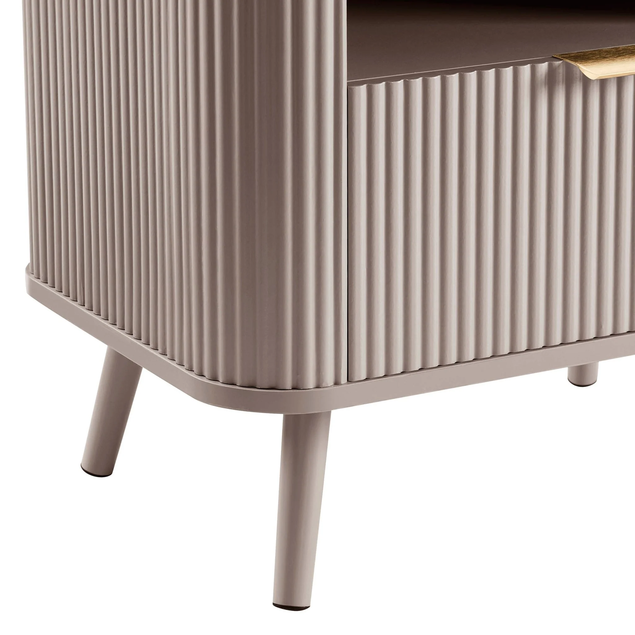 Hattie 1 Drawer Bedside with Shelf - Taupe - Image 7