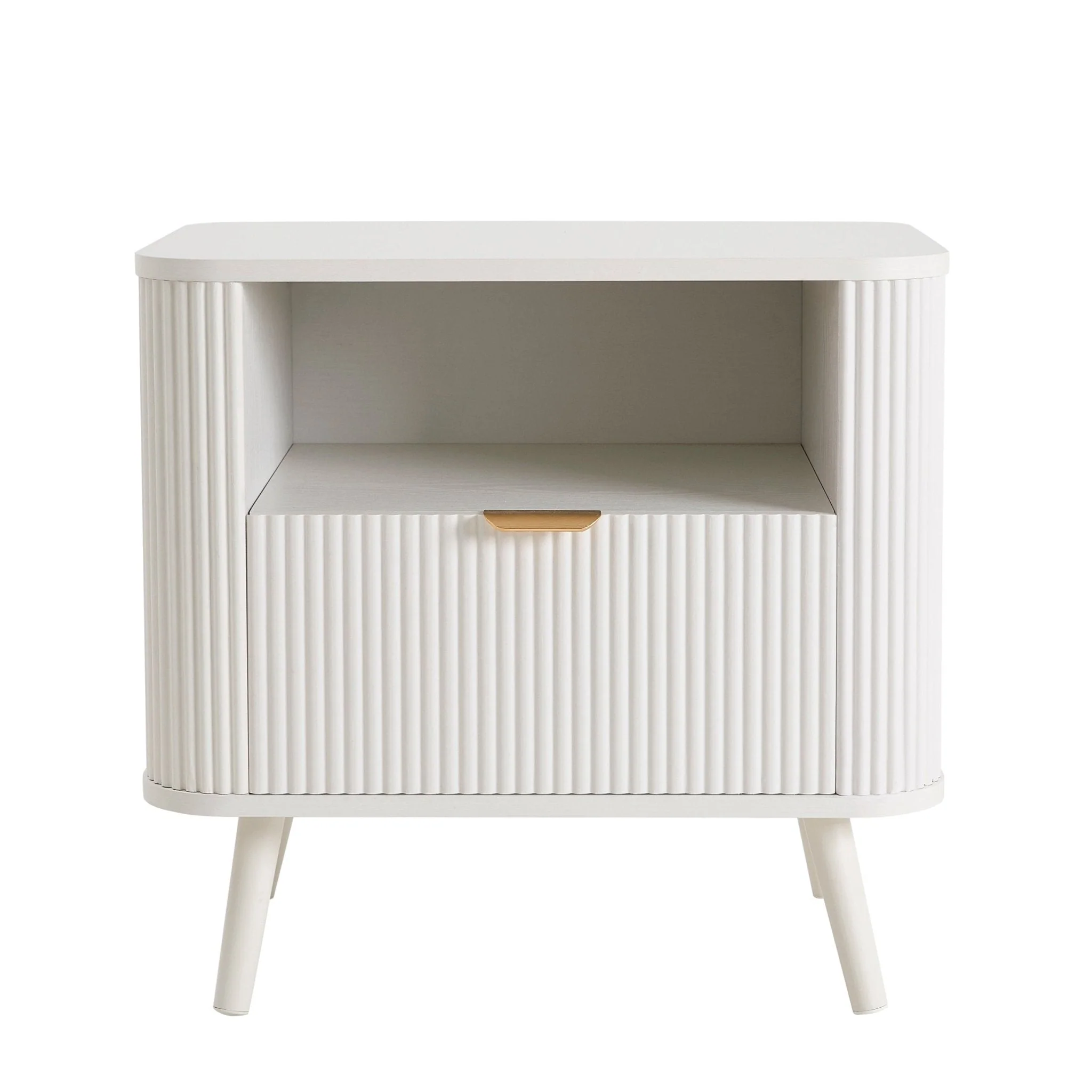 Hattie 1 Drawer Bedside with Shelf - Warm White - Image 3