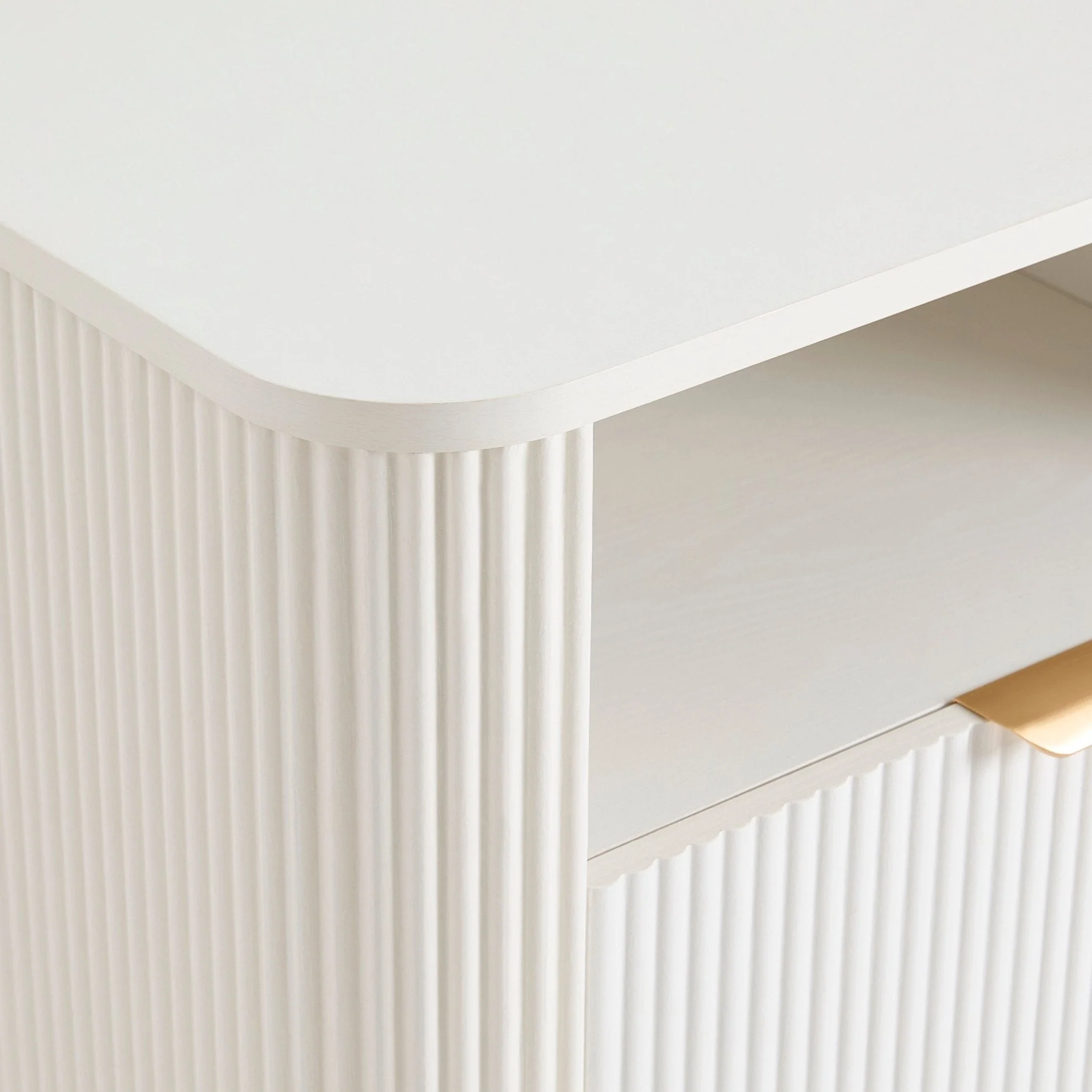 Hattie 1 Drawer Bedside with Shelf - Warm White - Image 6