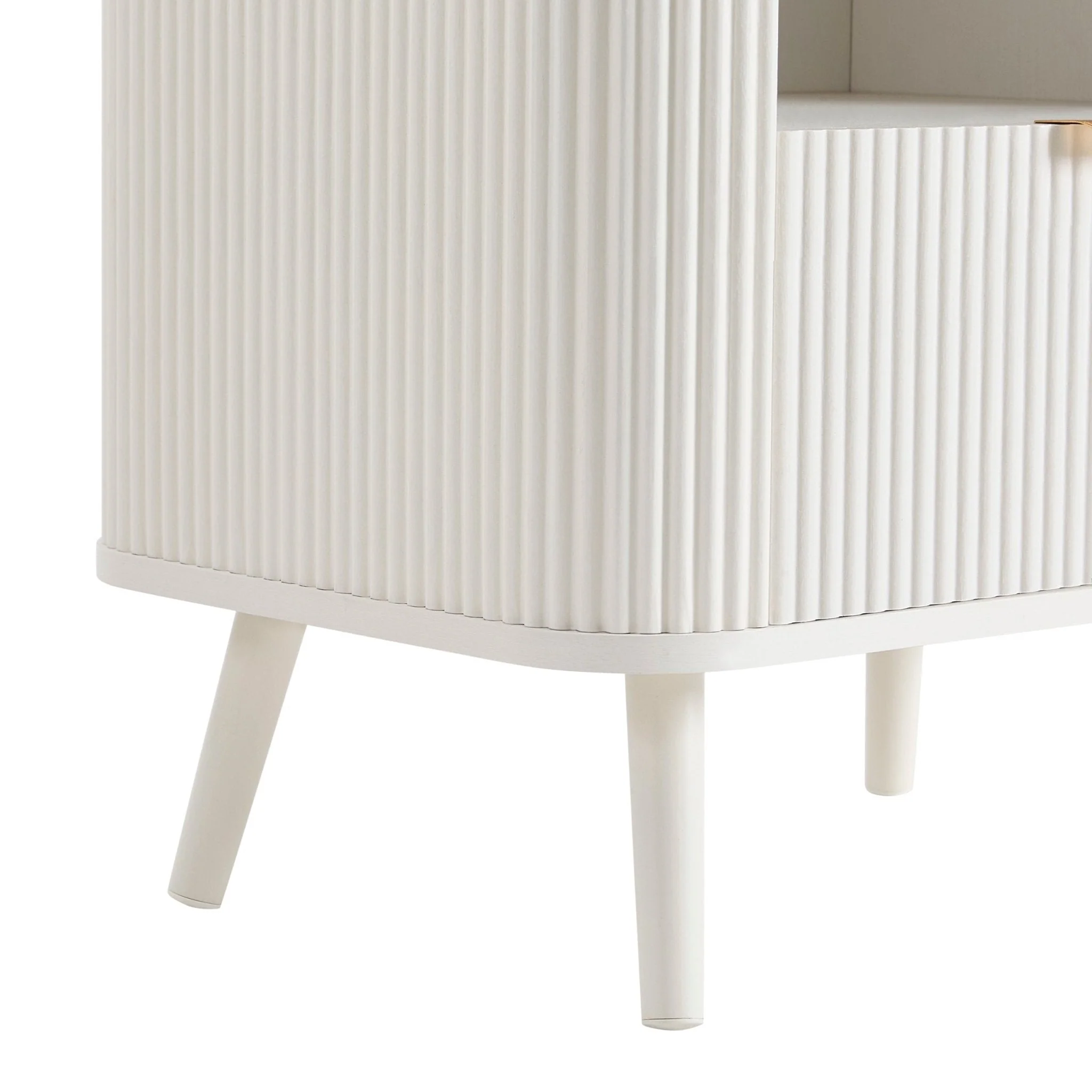 Hattie 1 Drawer Bedside with Shelf - Warm White - Image 7