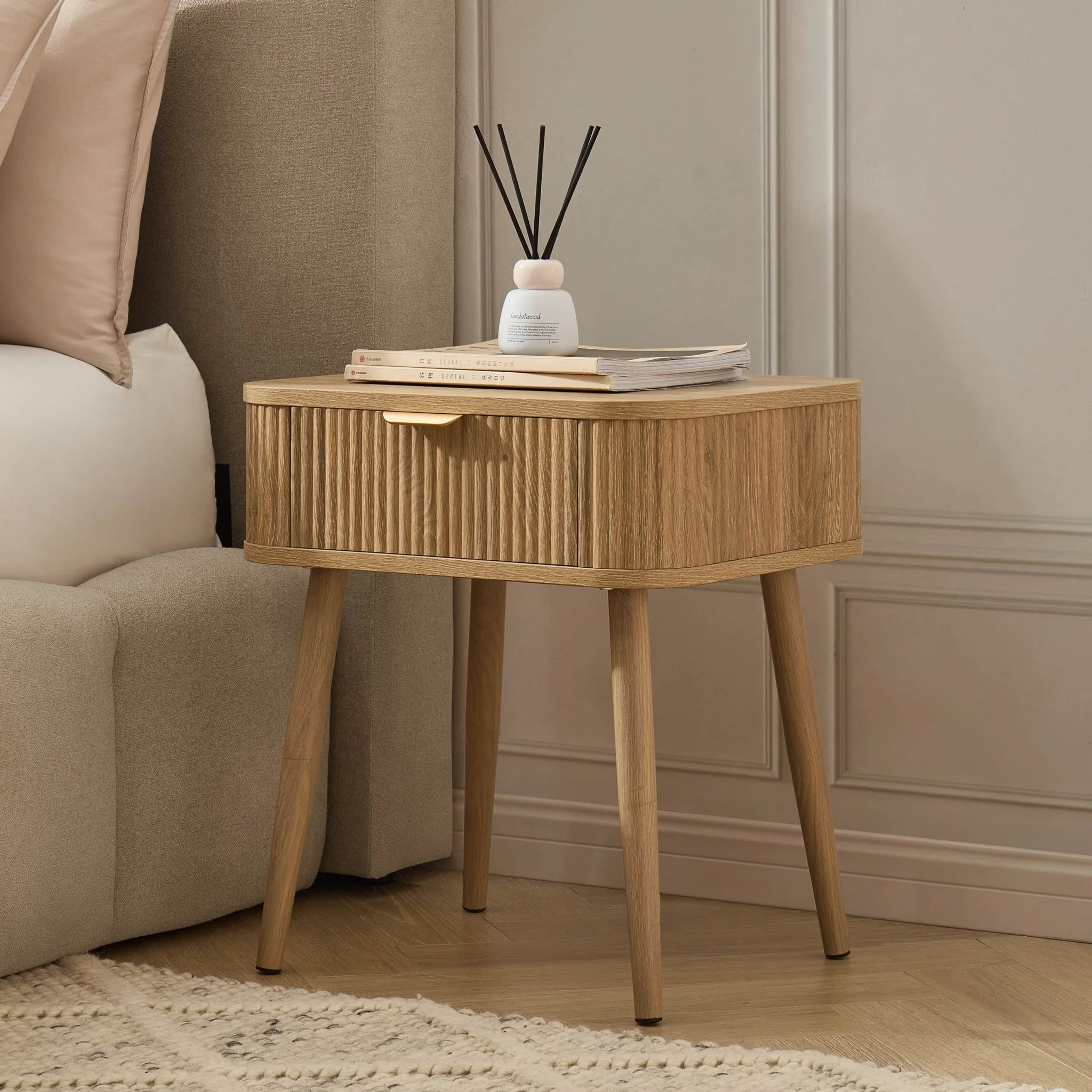 Hattie 1 Drawer Nightstand - Light Wood
