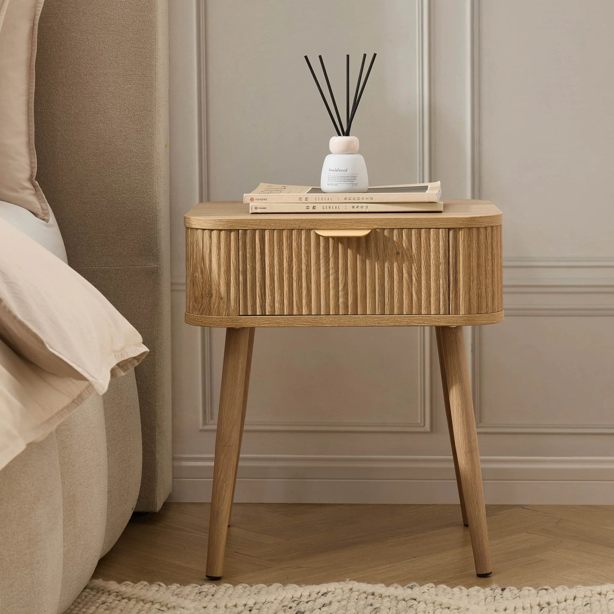 Hattie 1 Drawer Nightstand - Light Wood - Image 2