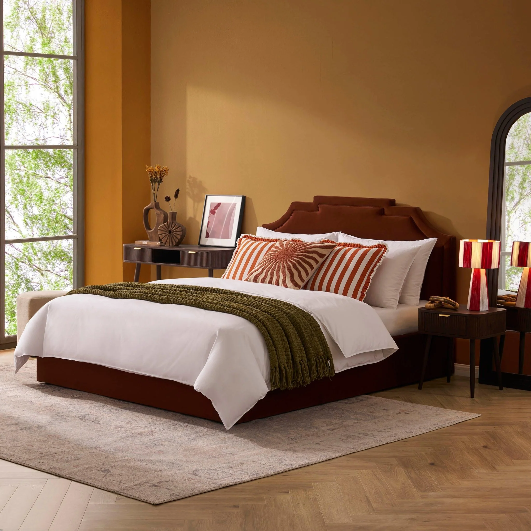 Delphi Ottoman Storage Bed - Terracotta