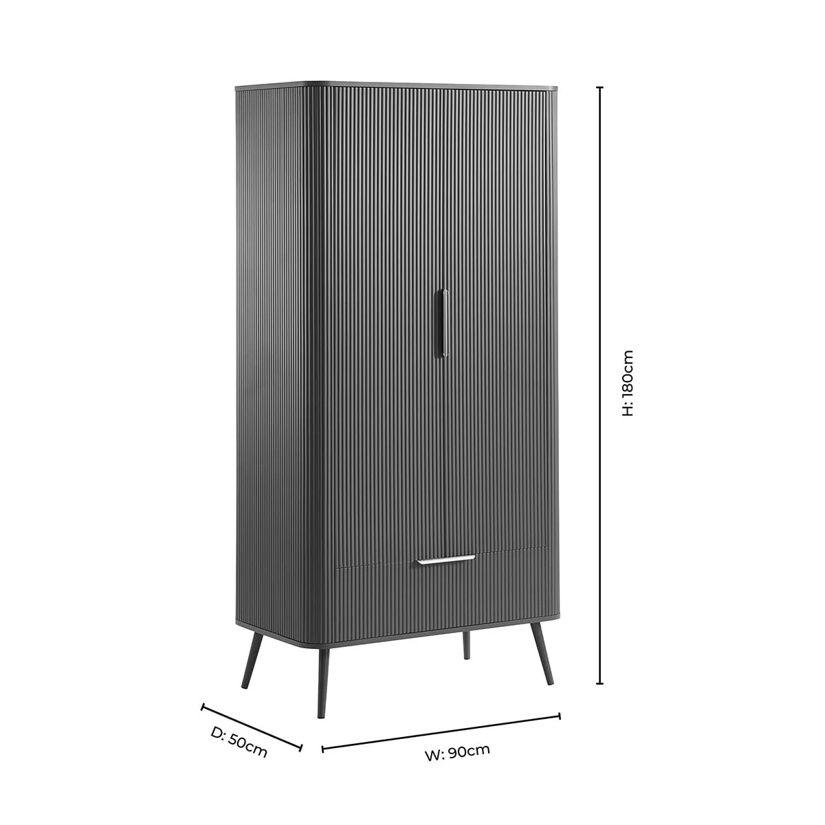 Hattie 2 Door Wardrobe with Drawer - Taupe - Image 7