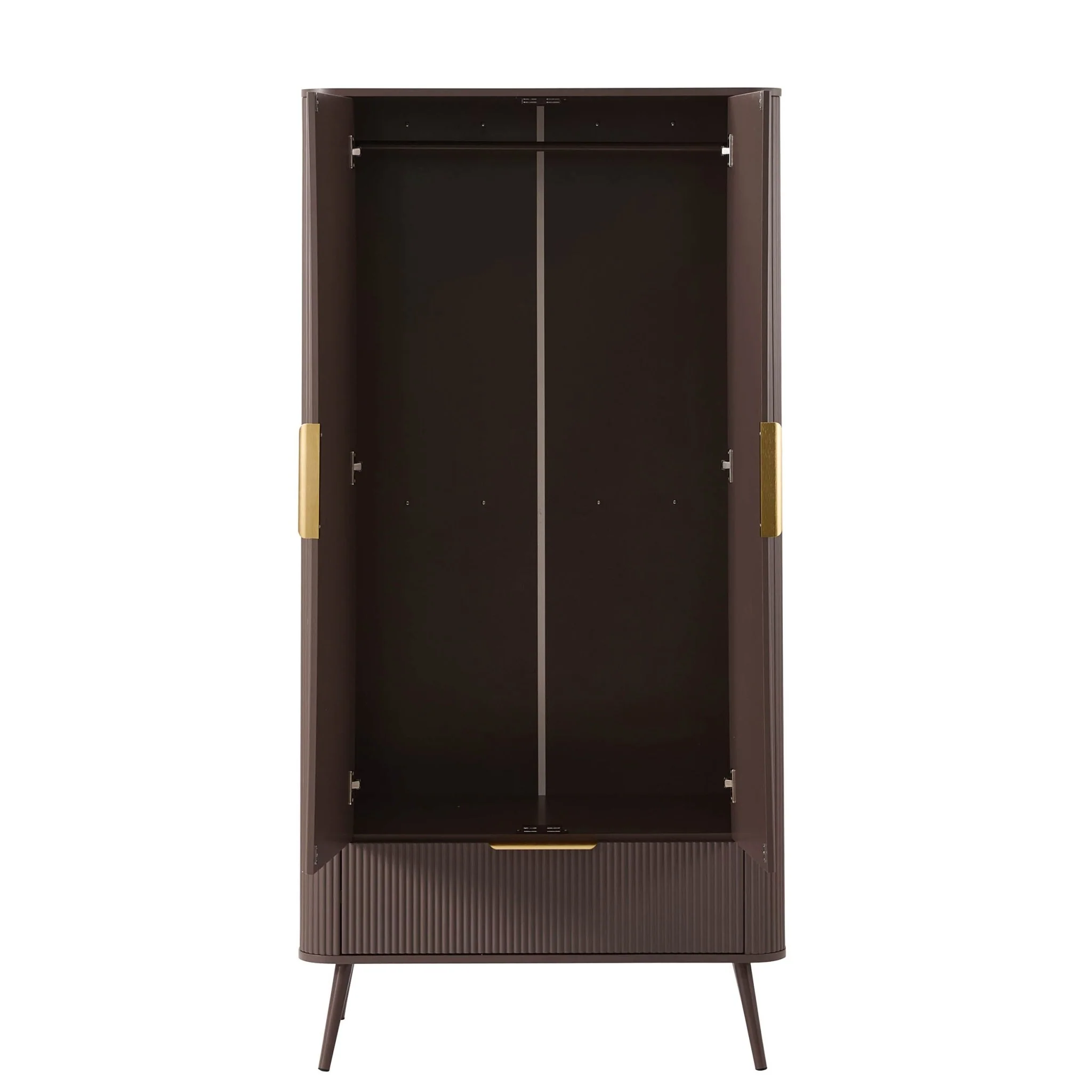 Hattie 2 Door Wardrobe with Drawer - Mocha - Image 4