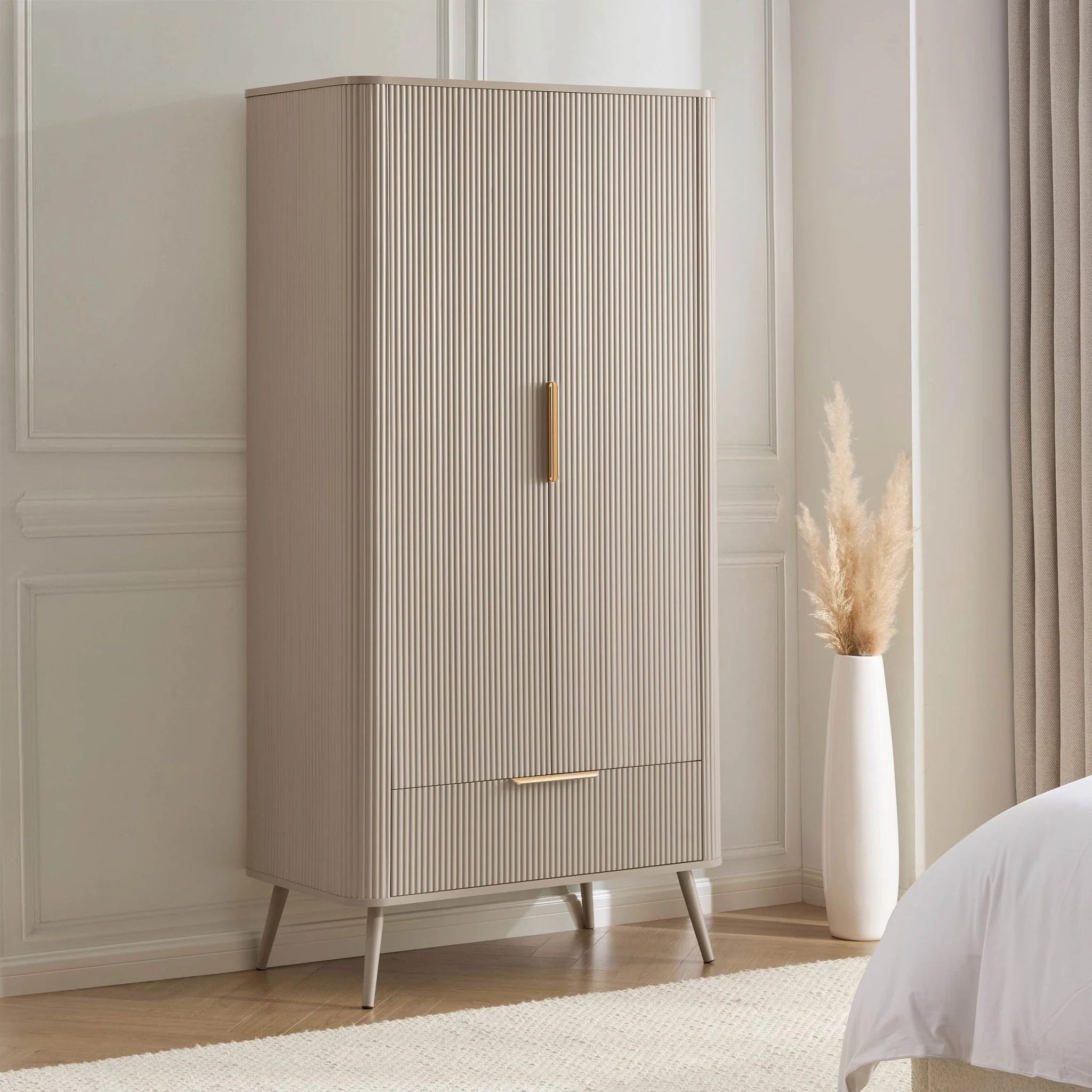 Hattie 2 Door Wardrobe with Drawer - Taupe