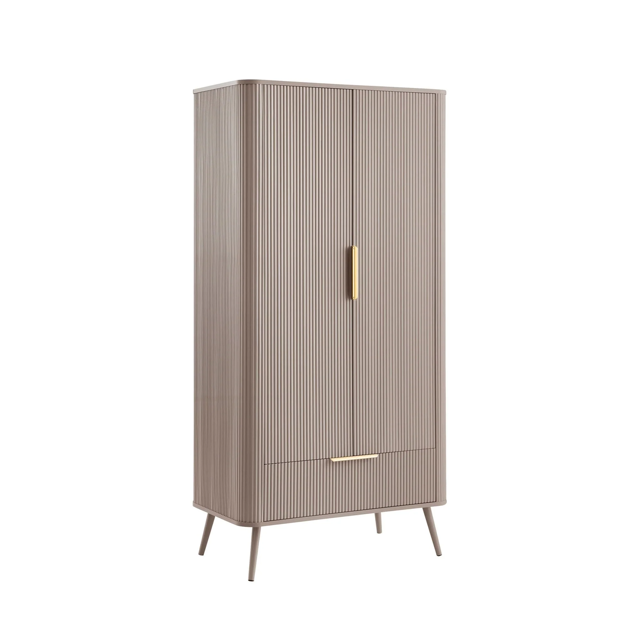 Hattie 2 Door Wardrobe with Drawer - Taupe - Image 2