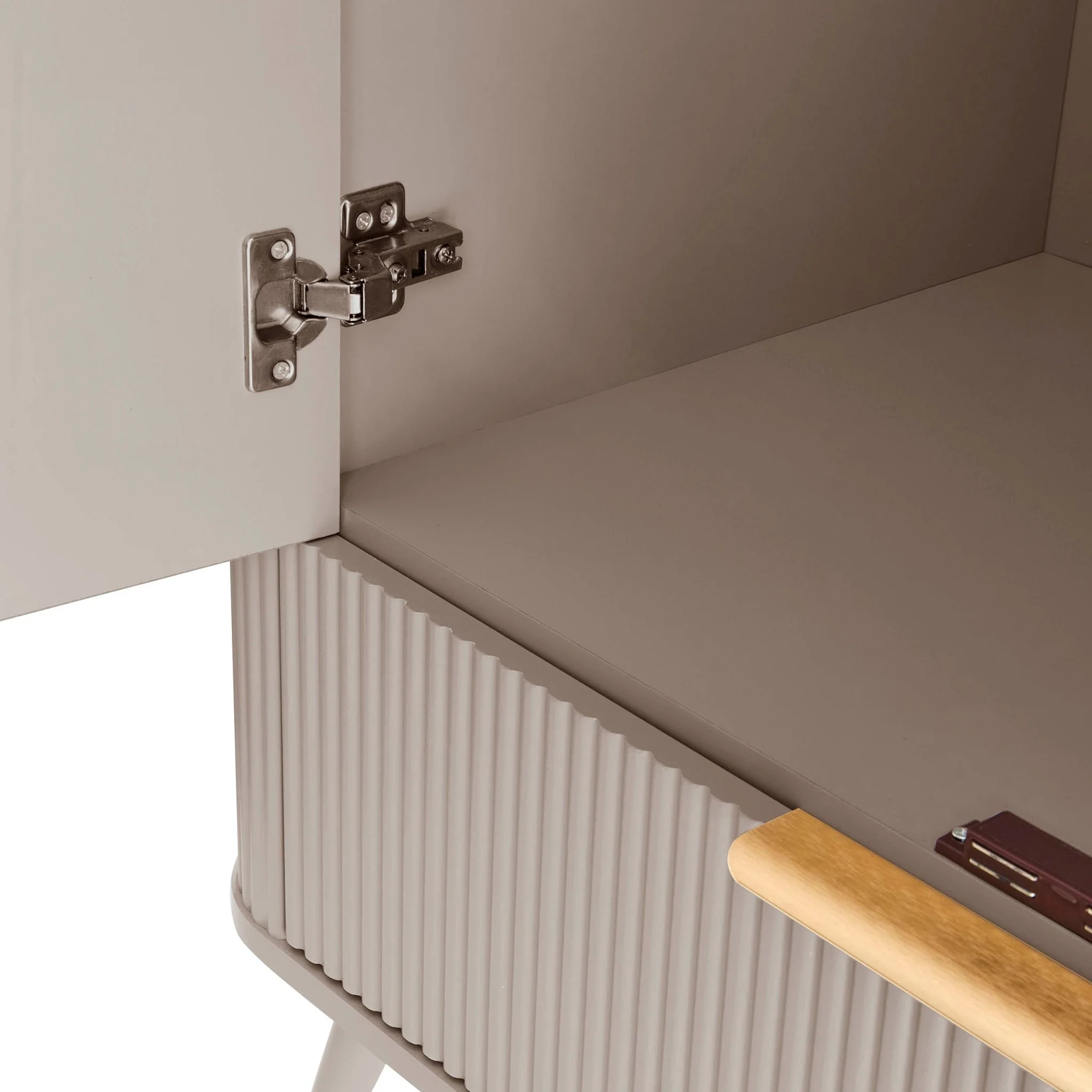 Hattie 2 Door Wardrobe with Drawer - Taupe - Image 5