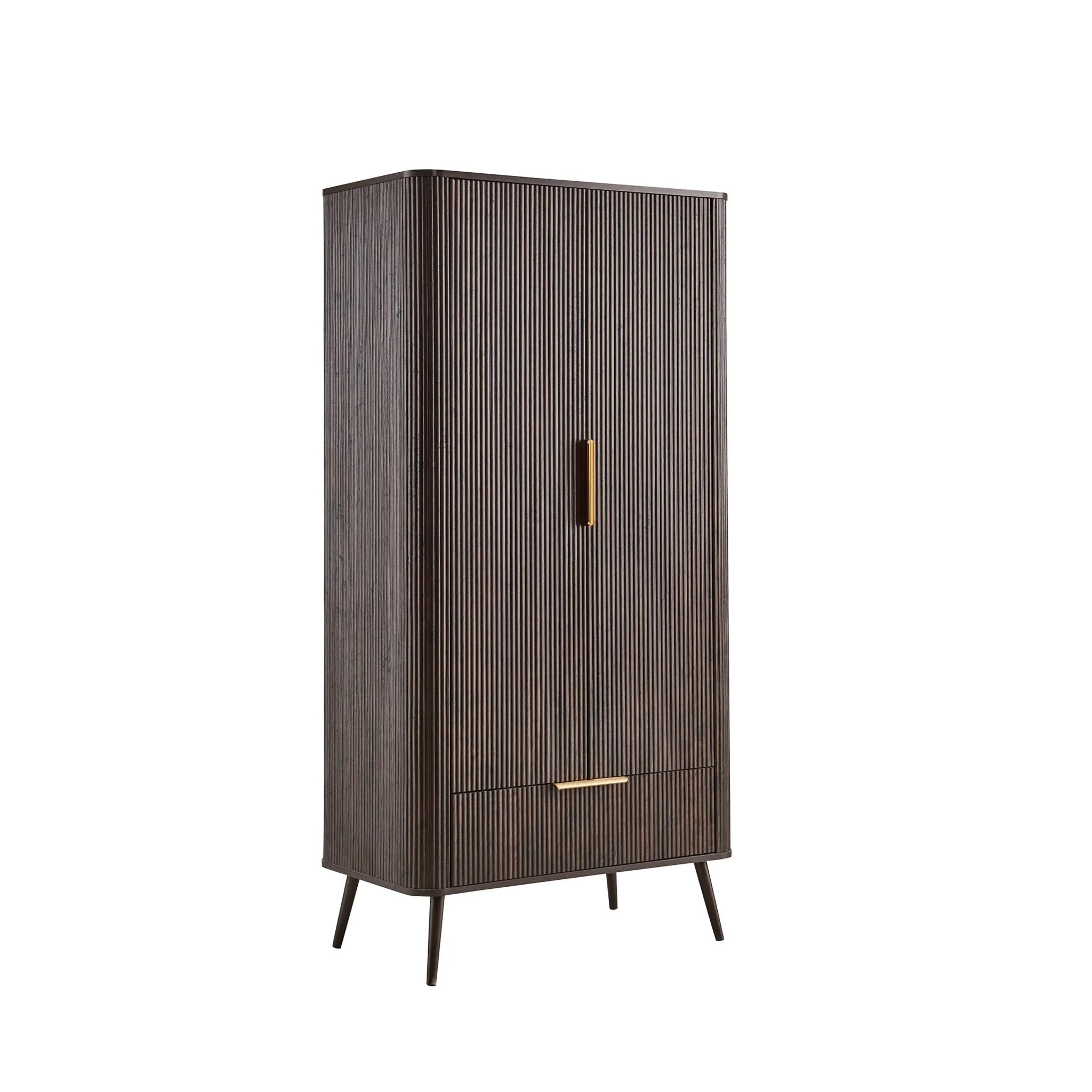 Hattie 2 Door Wardrobe with Drawer - Walnut - Image 2