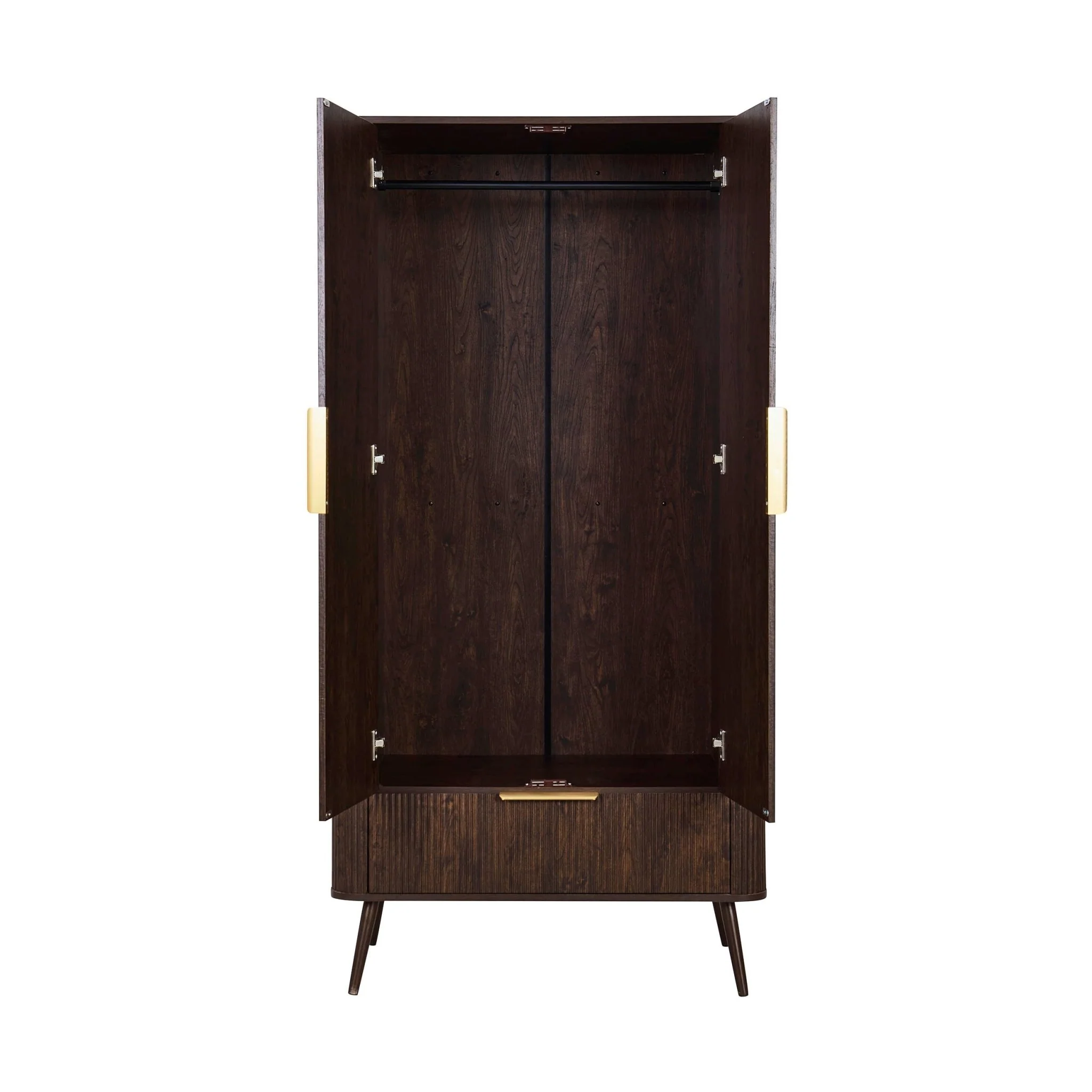 Hattie 2 Door Wardrobe with Drawer - Walnut - Image 3
