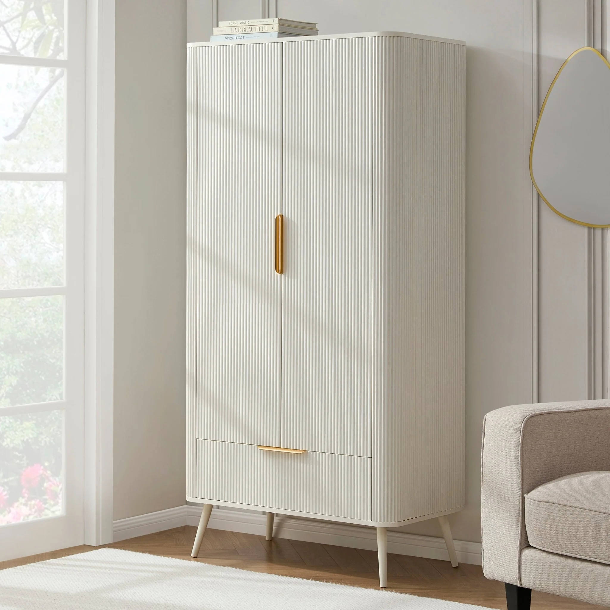 Hattie 2 Door Wardrobe with Drawer - Warm White