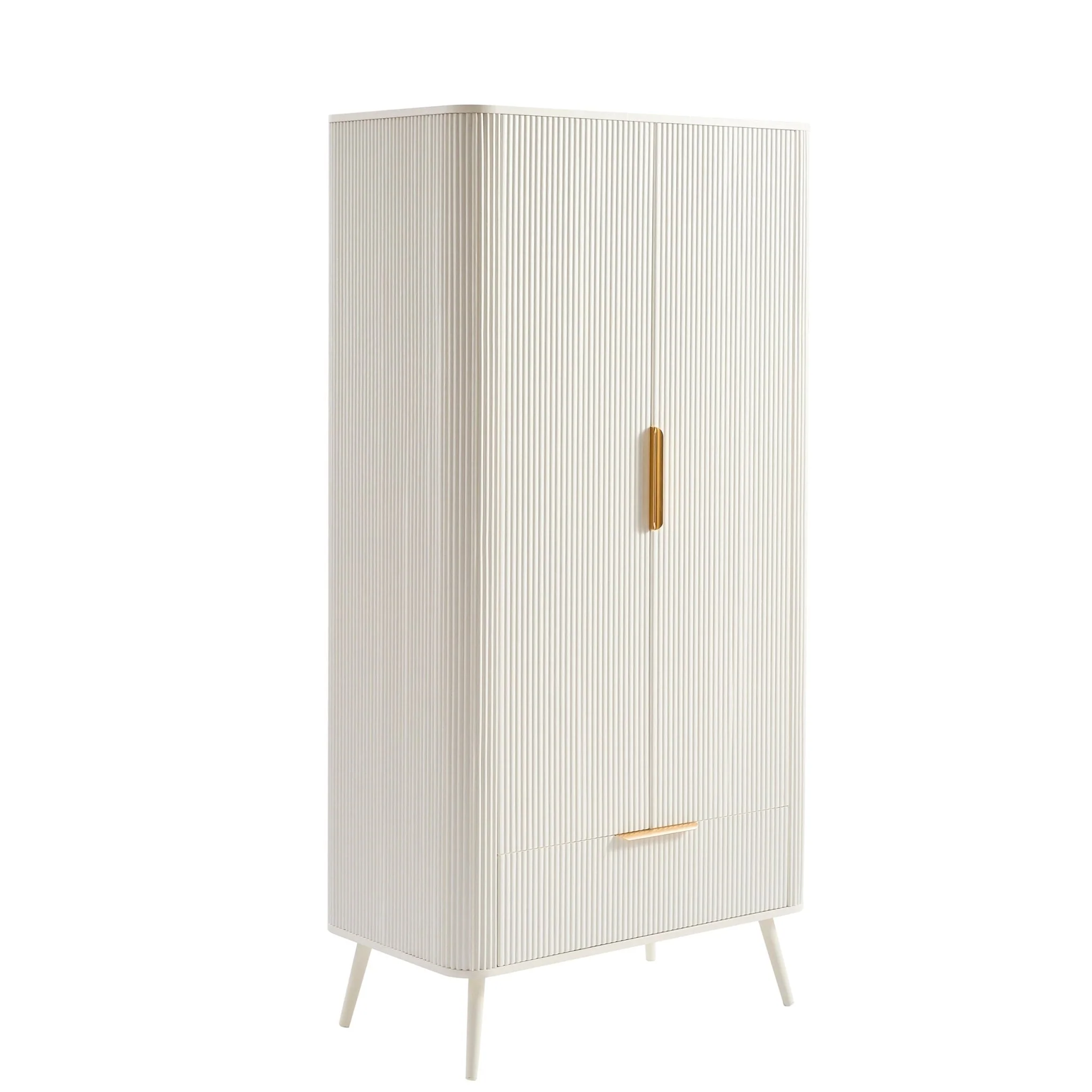 Hattie 2 Door Wardrobe with Drawer - Warm White - Image 2
