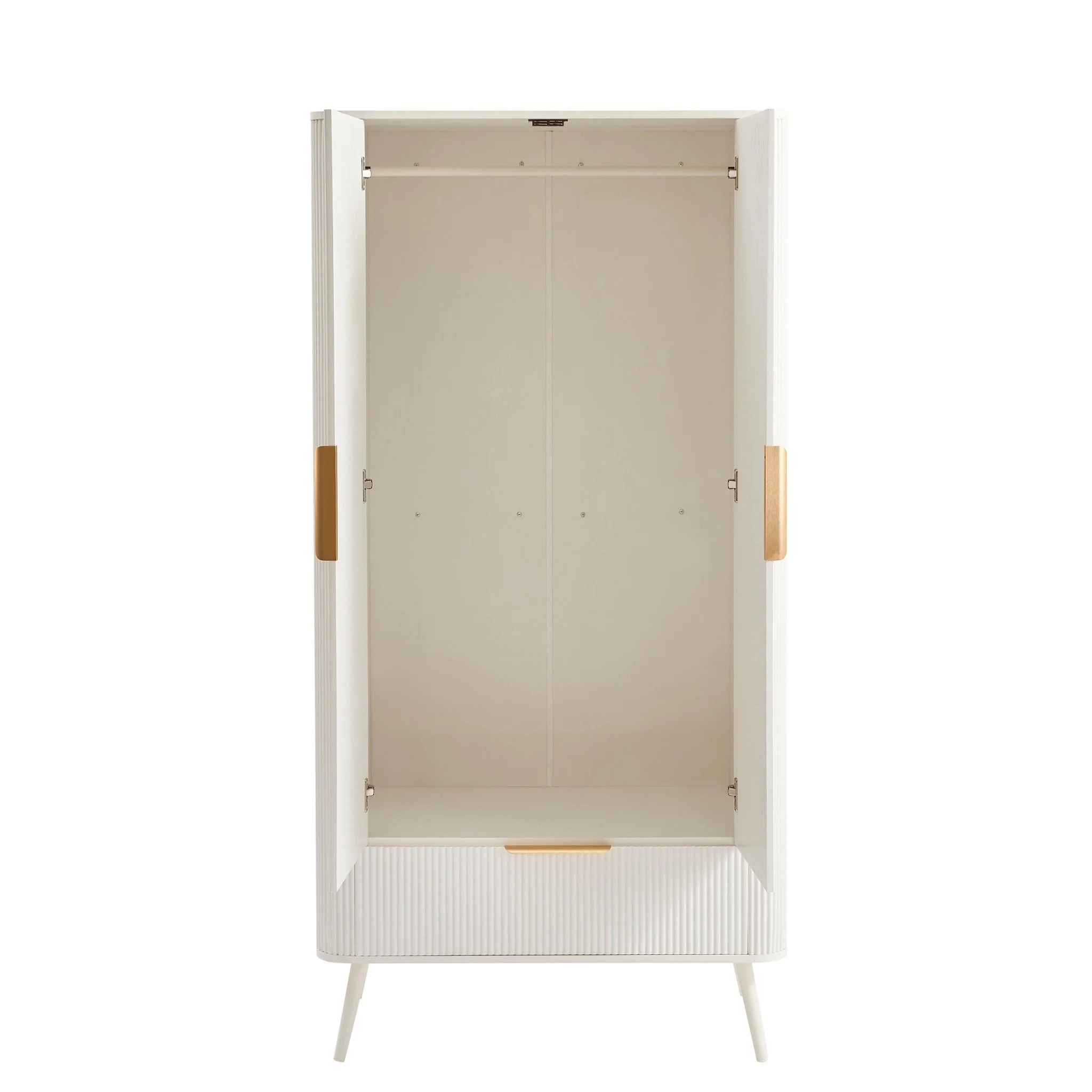 Hattie 2 Door Wardrobe with Drawer - Warm White - Image 3