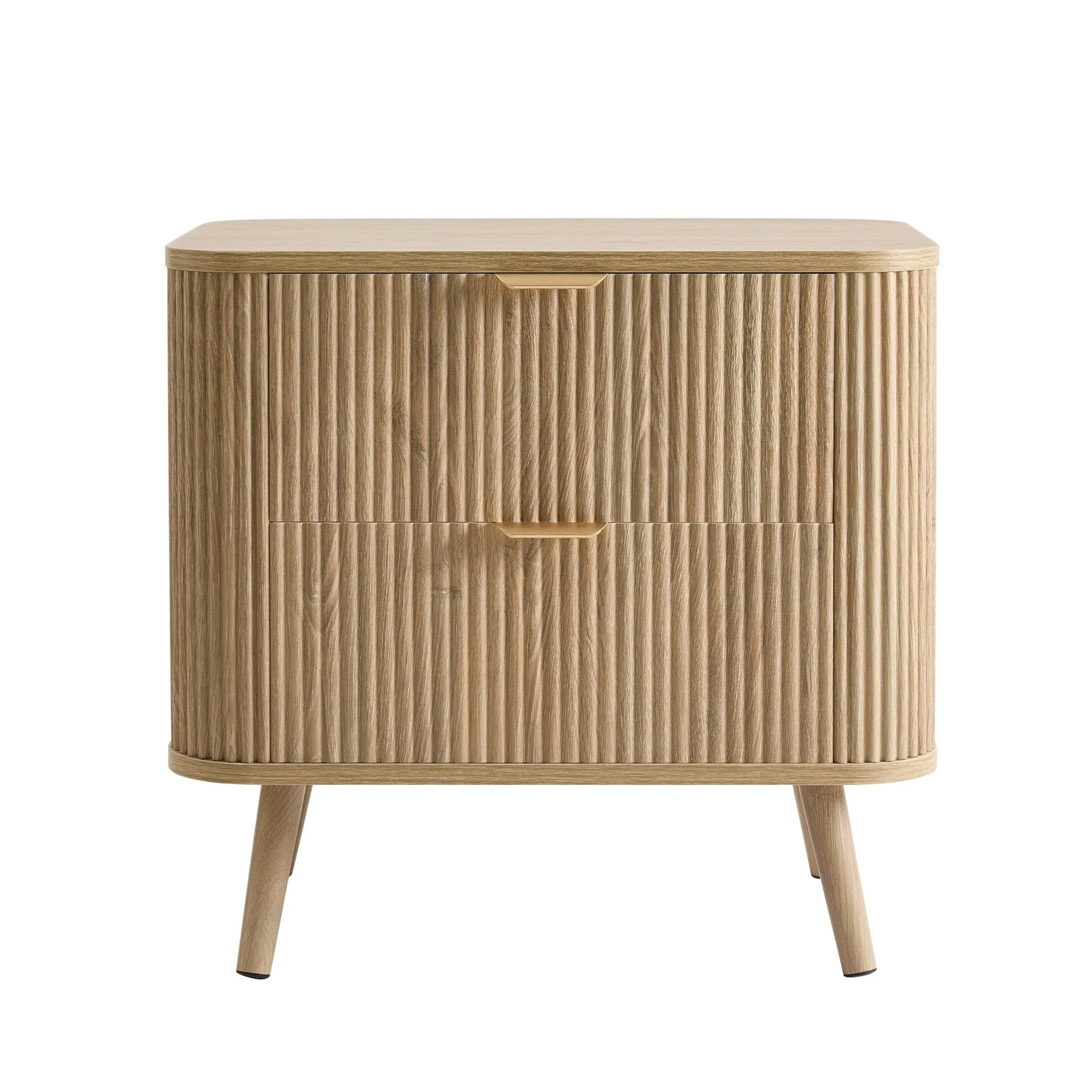 Hattie 2 Drawer Bedside Table - Light Wood - Image 3