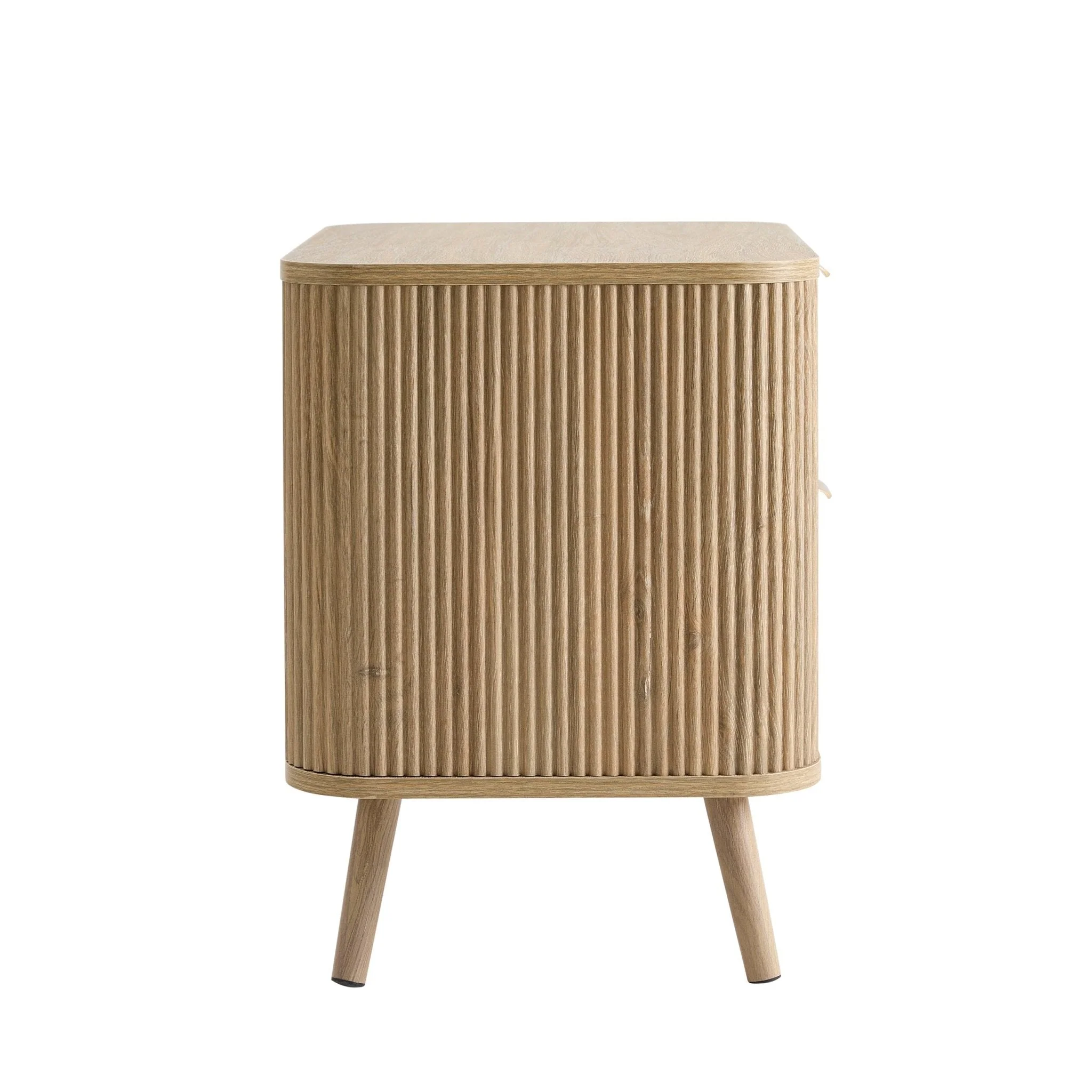 Hattie 2 Drawer Bedside Table - Light Wood - Image 5