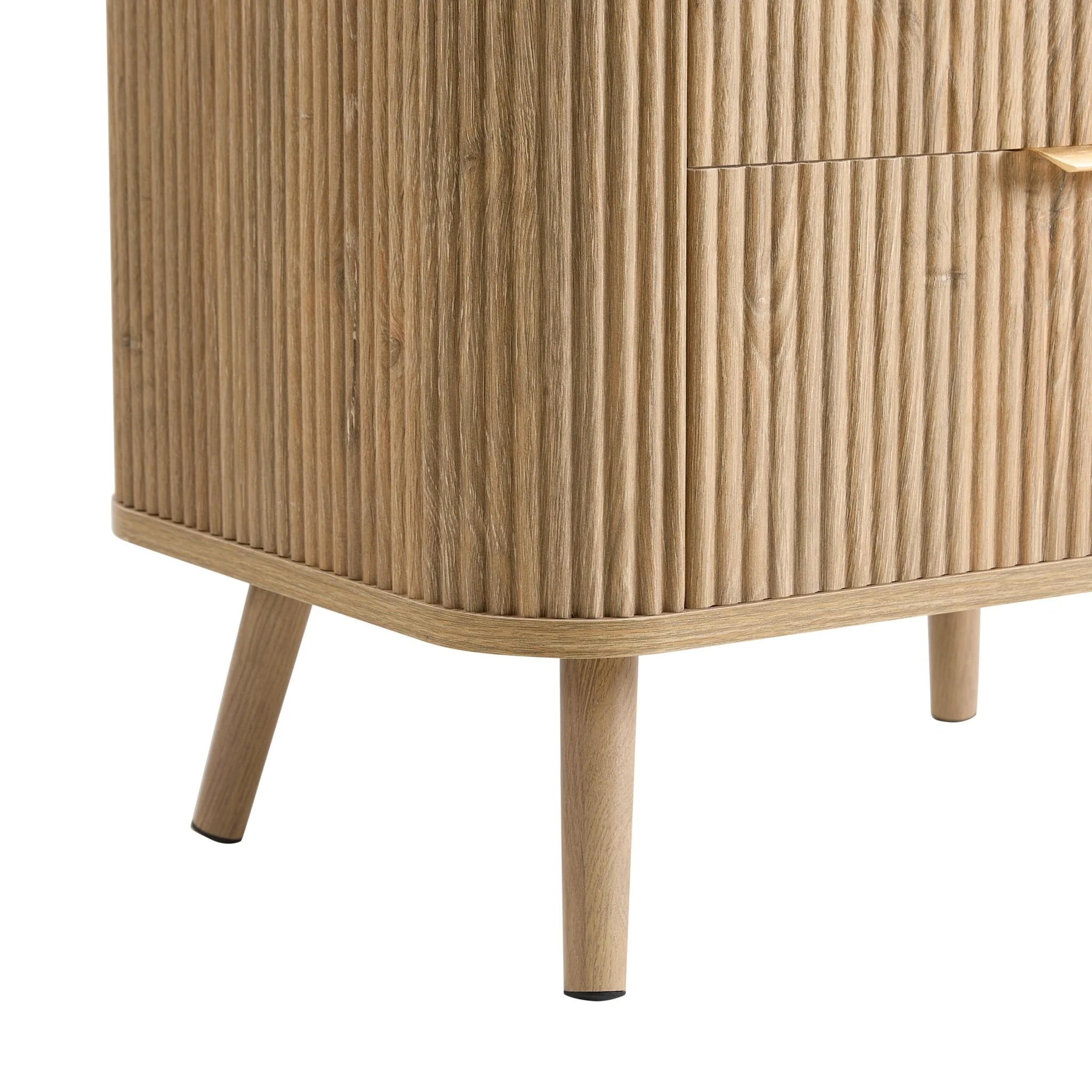 Hattie 2 Drawer Bedside Table - Light Wood - Image 7