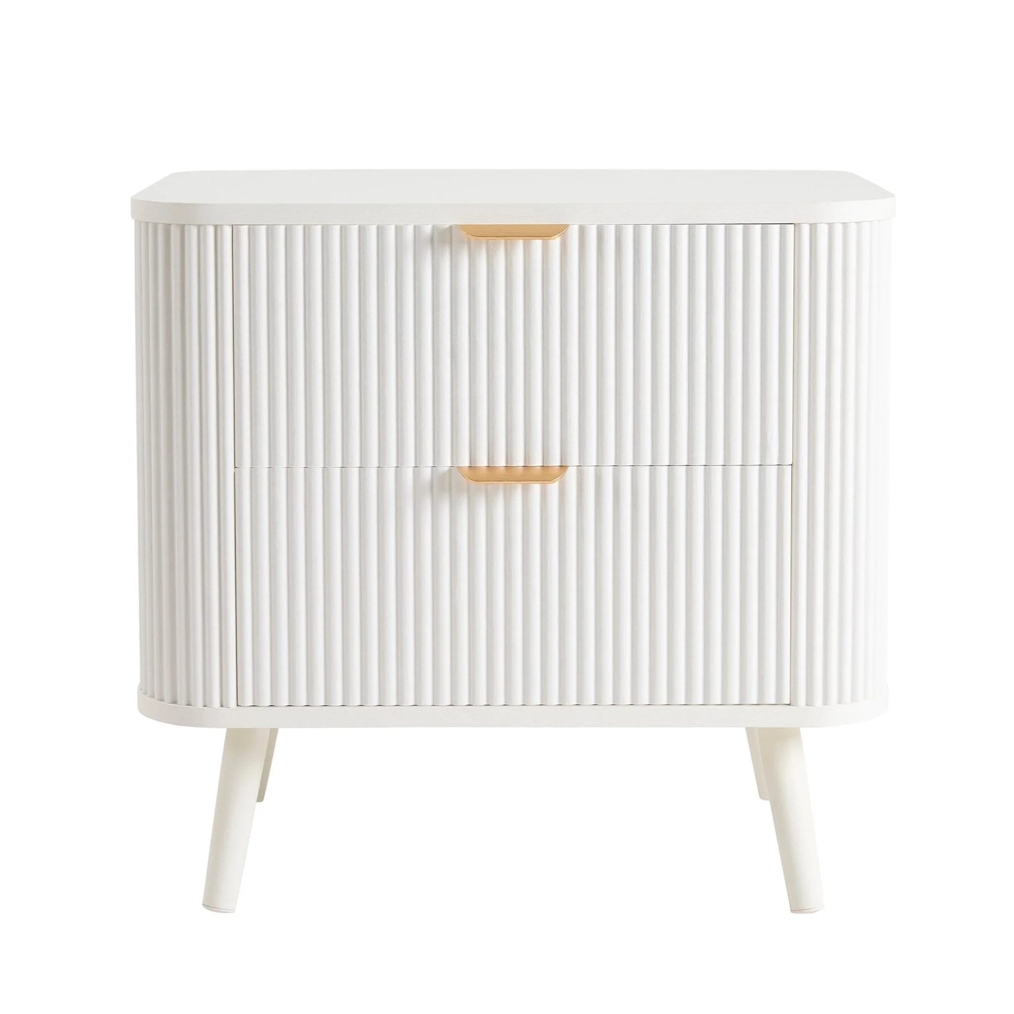 Hattie 2 Drawer Bedside Table - Warm White - Image 3