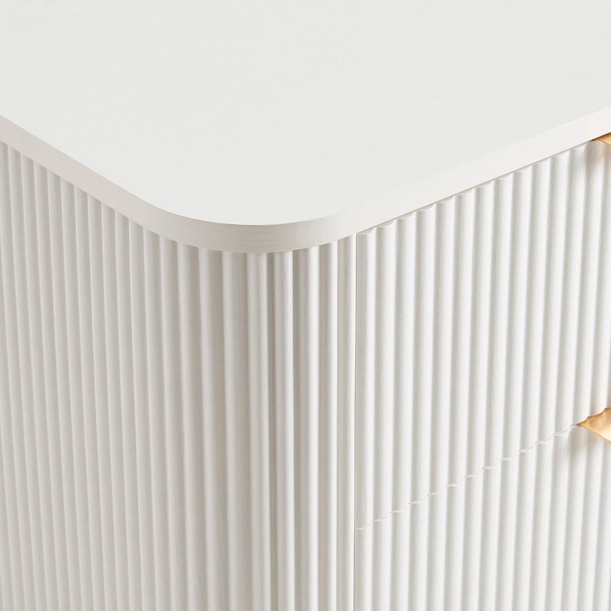 Hattie 2 Drawer Bedside Table - Warm White - Image 6