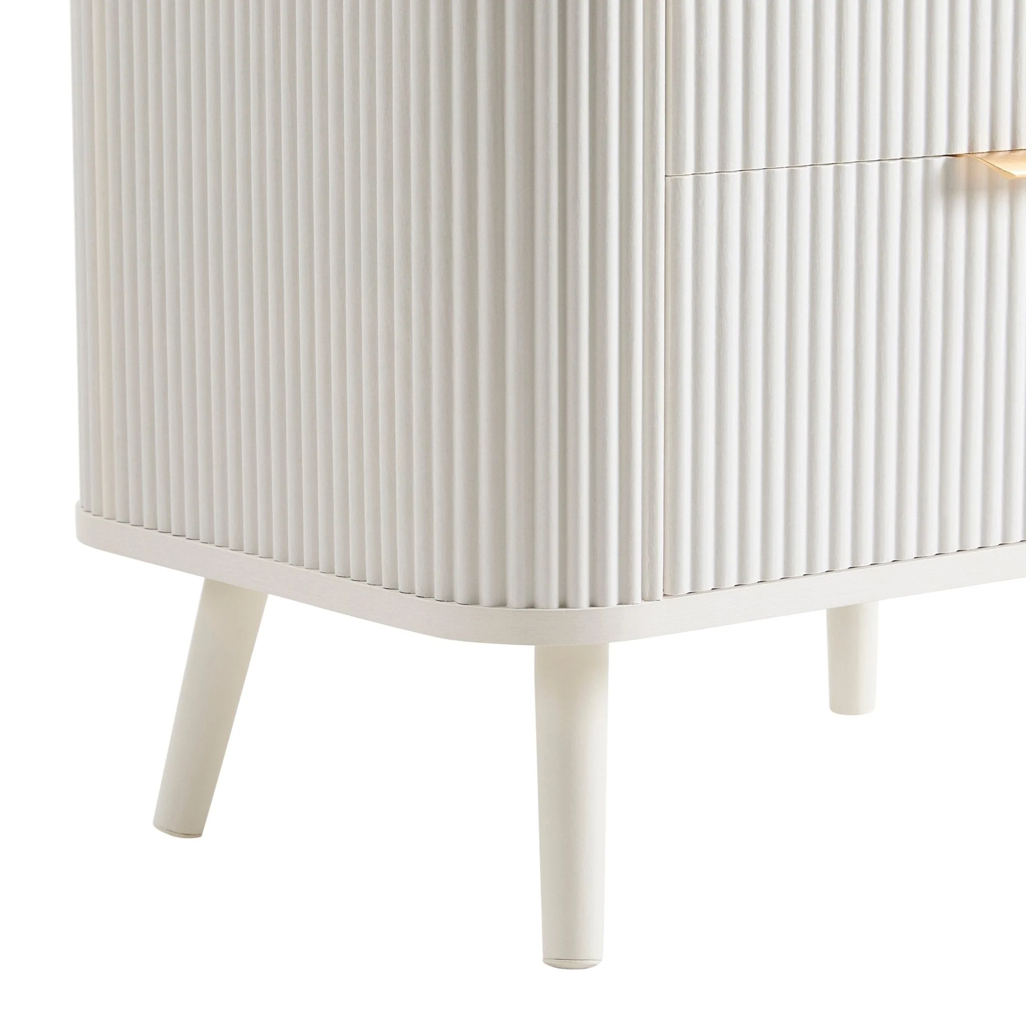 Hattie 2 Drawer Bedside Table - Warm White - Image 7