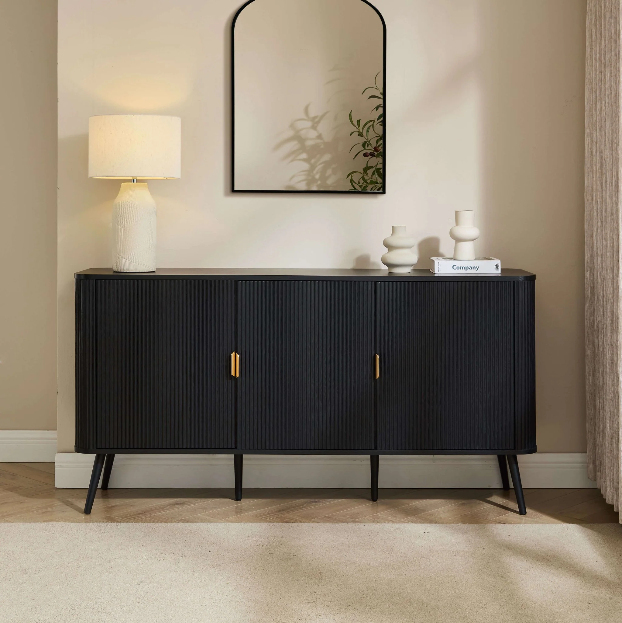 Hattie 3 Door Sideboard - Black