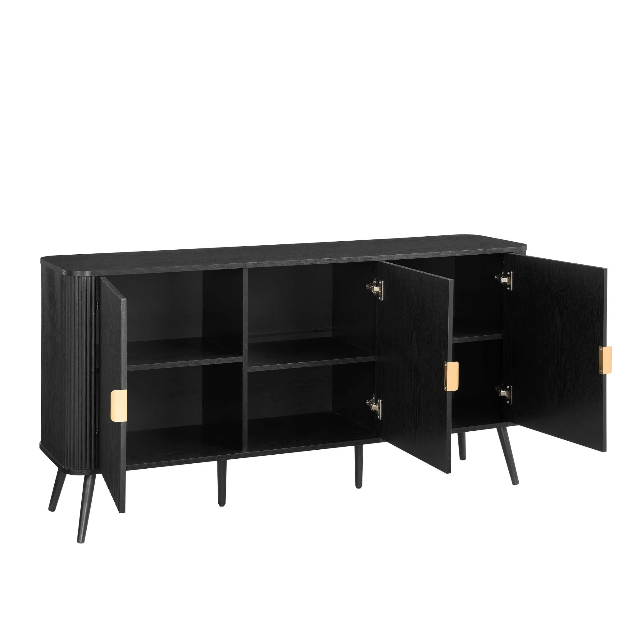 Hattie 3 Door Sideboard - Black - Image 3