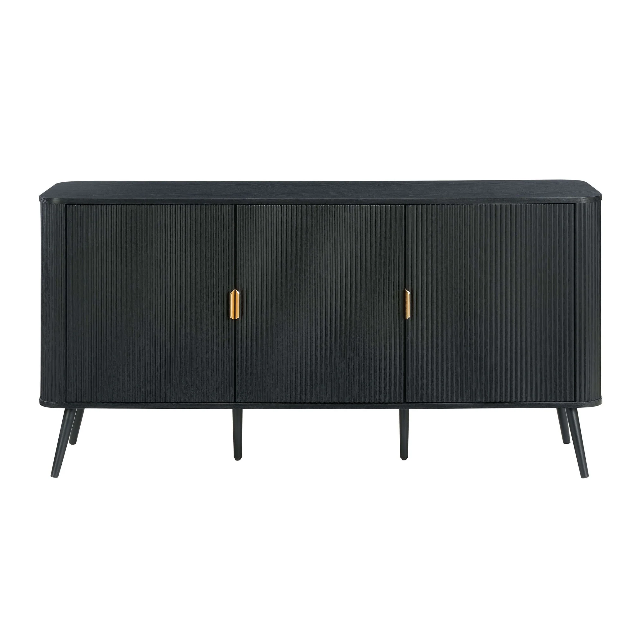 Hattie 3 Door Sideboard - Black - Image 4